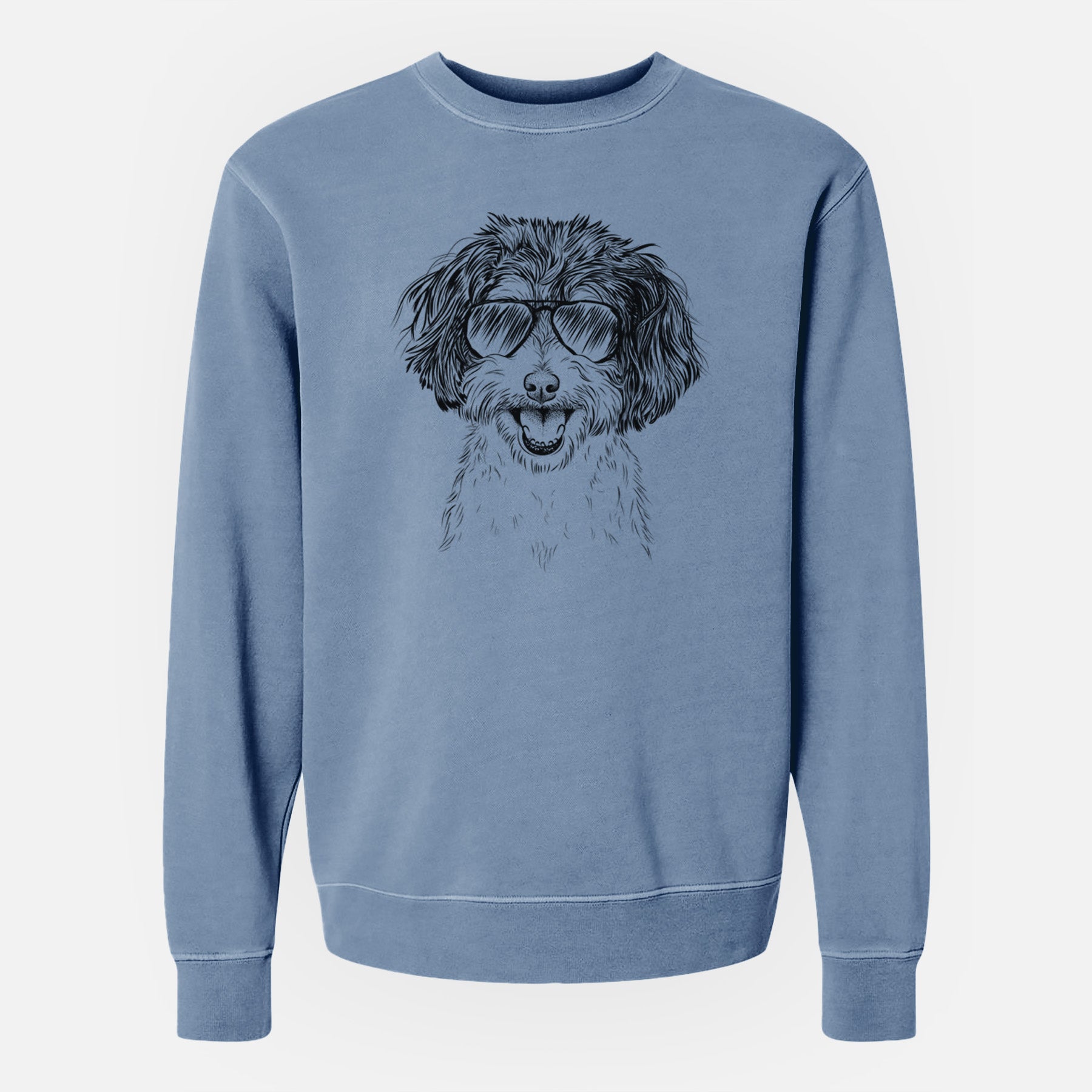 Aviator Carlos the Cavapoo - Unisex Pigment Dyed Crew Sweatshirt