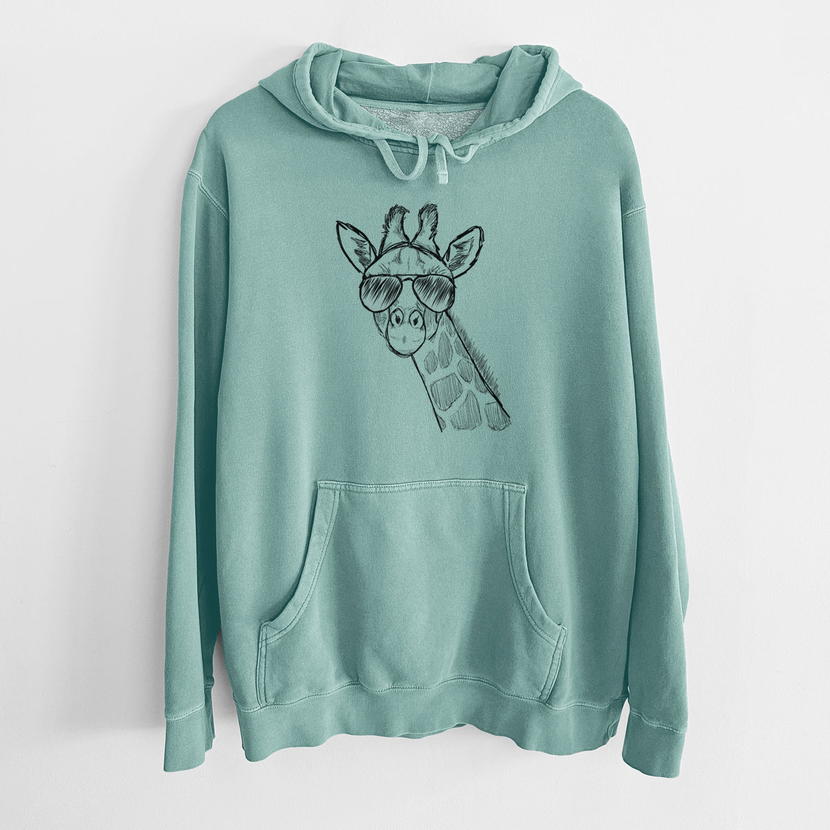 Aviator Cedrick the Giraffe - Unisex Pigment Dyed Hoodie
