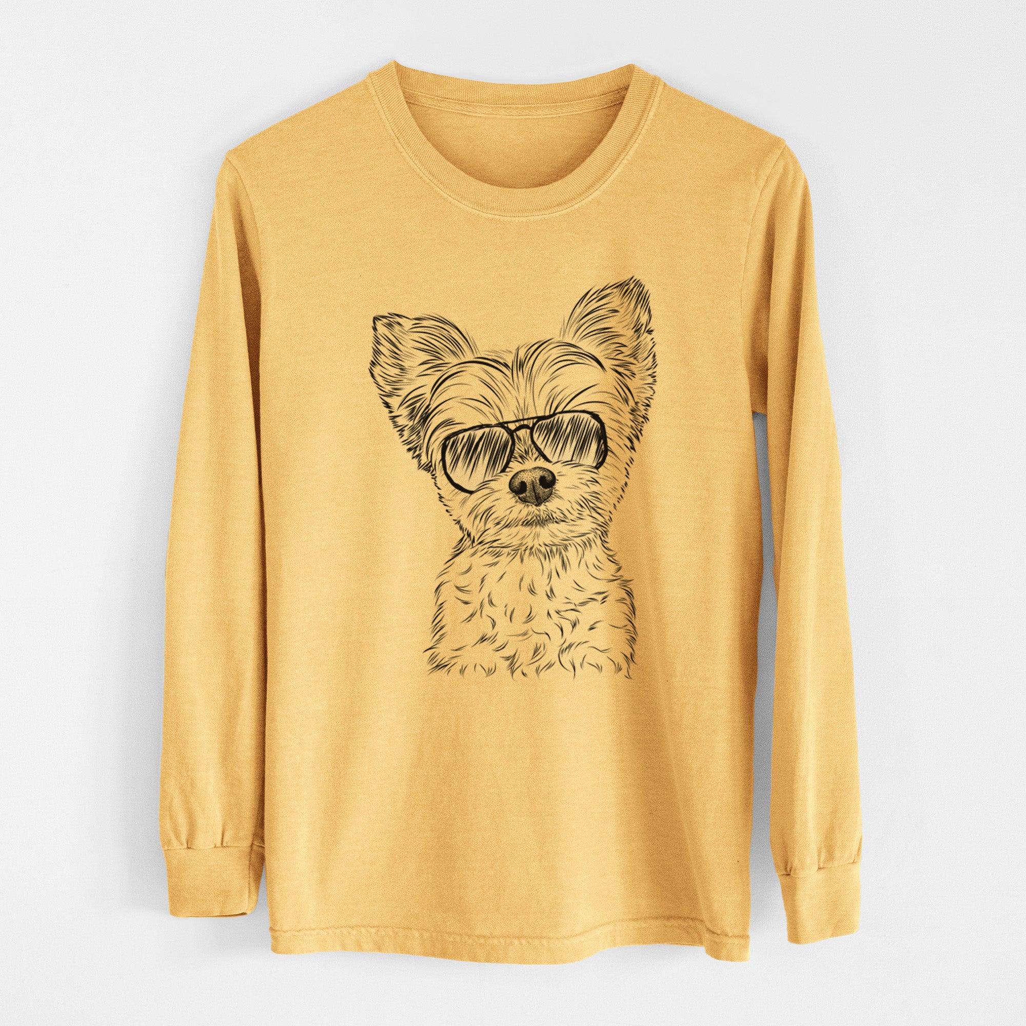 Aviators Chance the Yapper the Yorkshire Terrier - Heavyweight 100% Cotton Long Sleeve