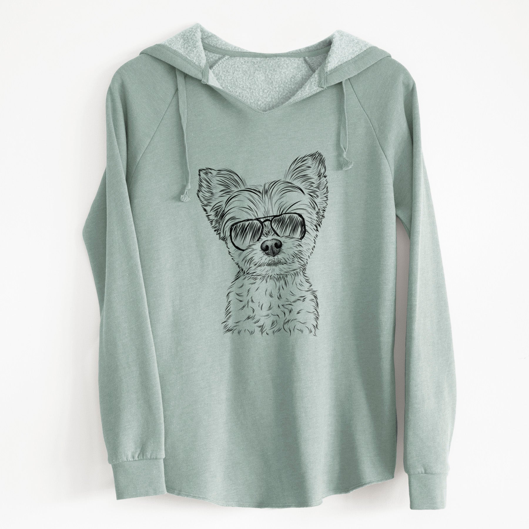 Aviator Chance the Yapper the Yorkshire Terrier - Cali Wave Hooded Sweatshirt