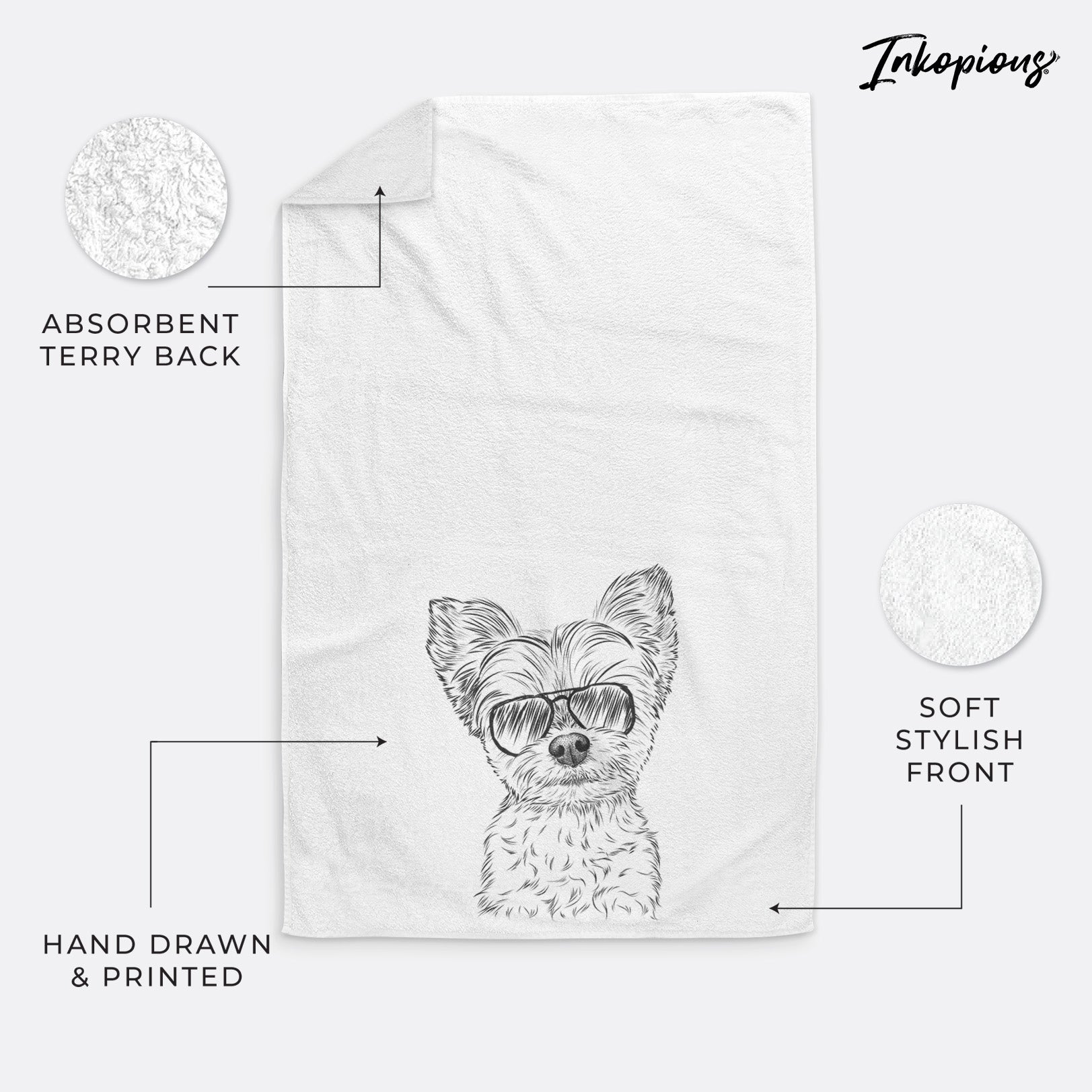 Chance the Yapper the Yorkshire Terrier Decorative Hand Towel