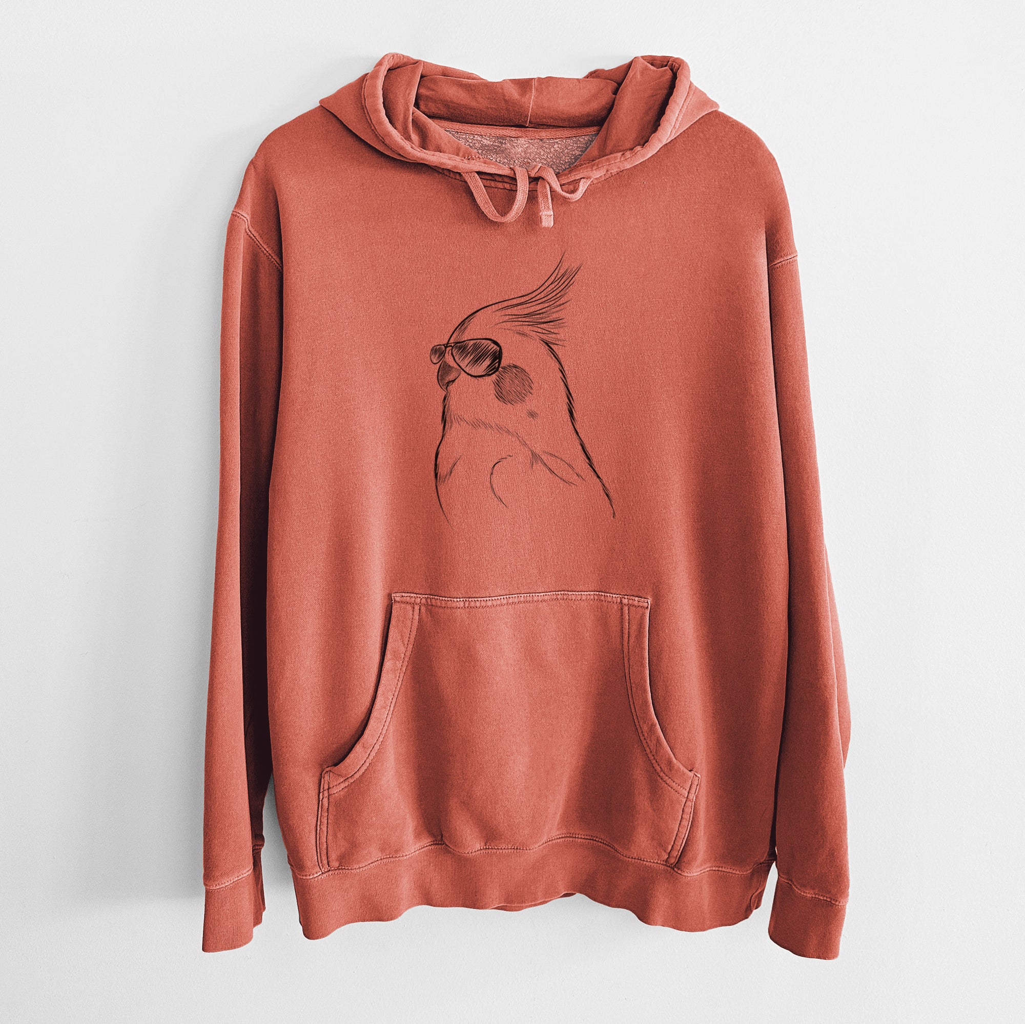 Aviator Charlie the Cockatiel - Unisex Pigment Dyed Hoodie