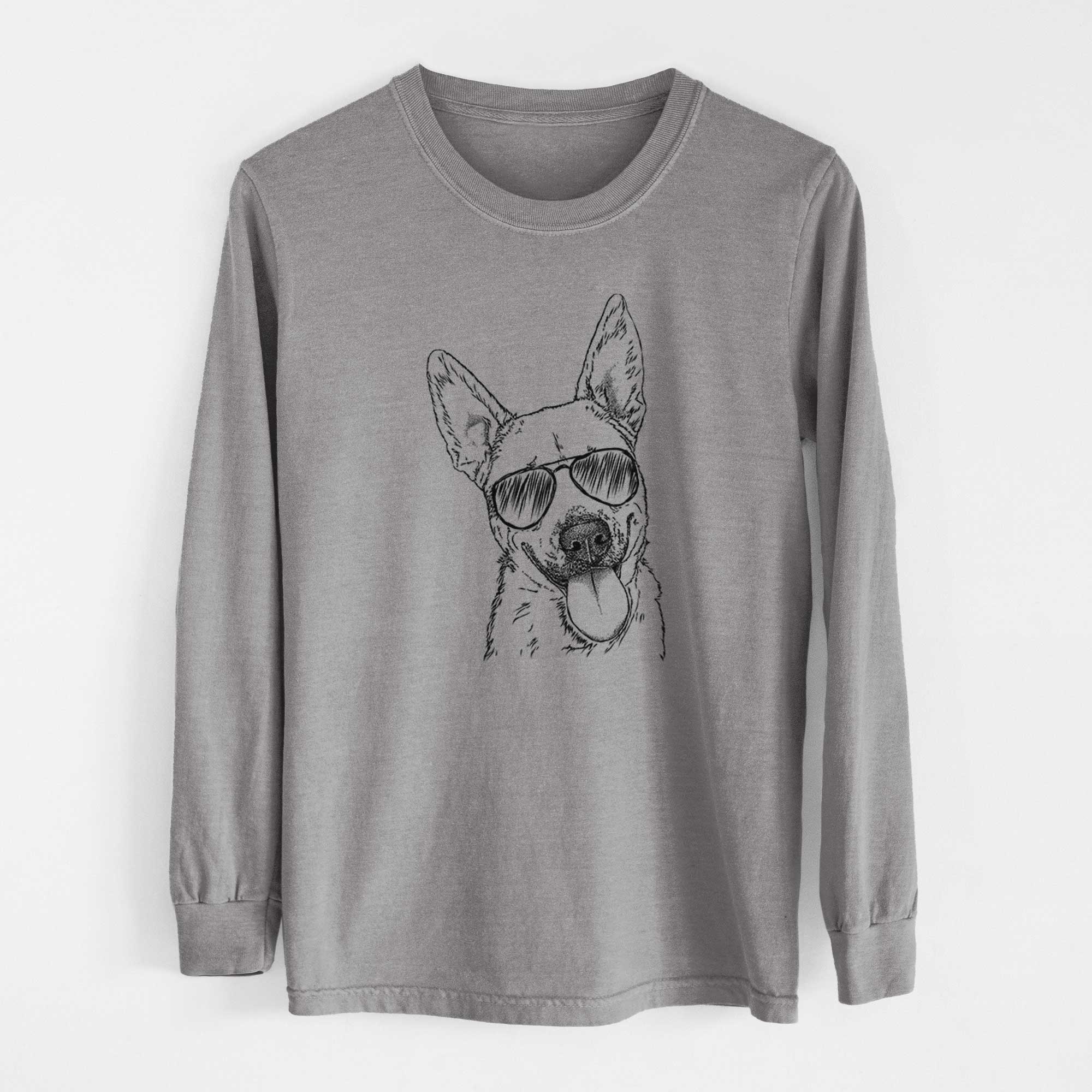 Aviator Charlie the Mixed Breed - Men's Heavyweight 100% Cotton Long Sleeve