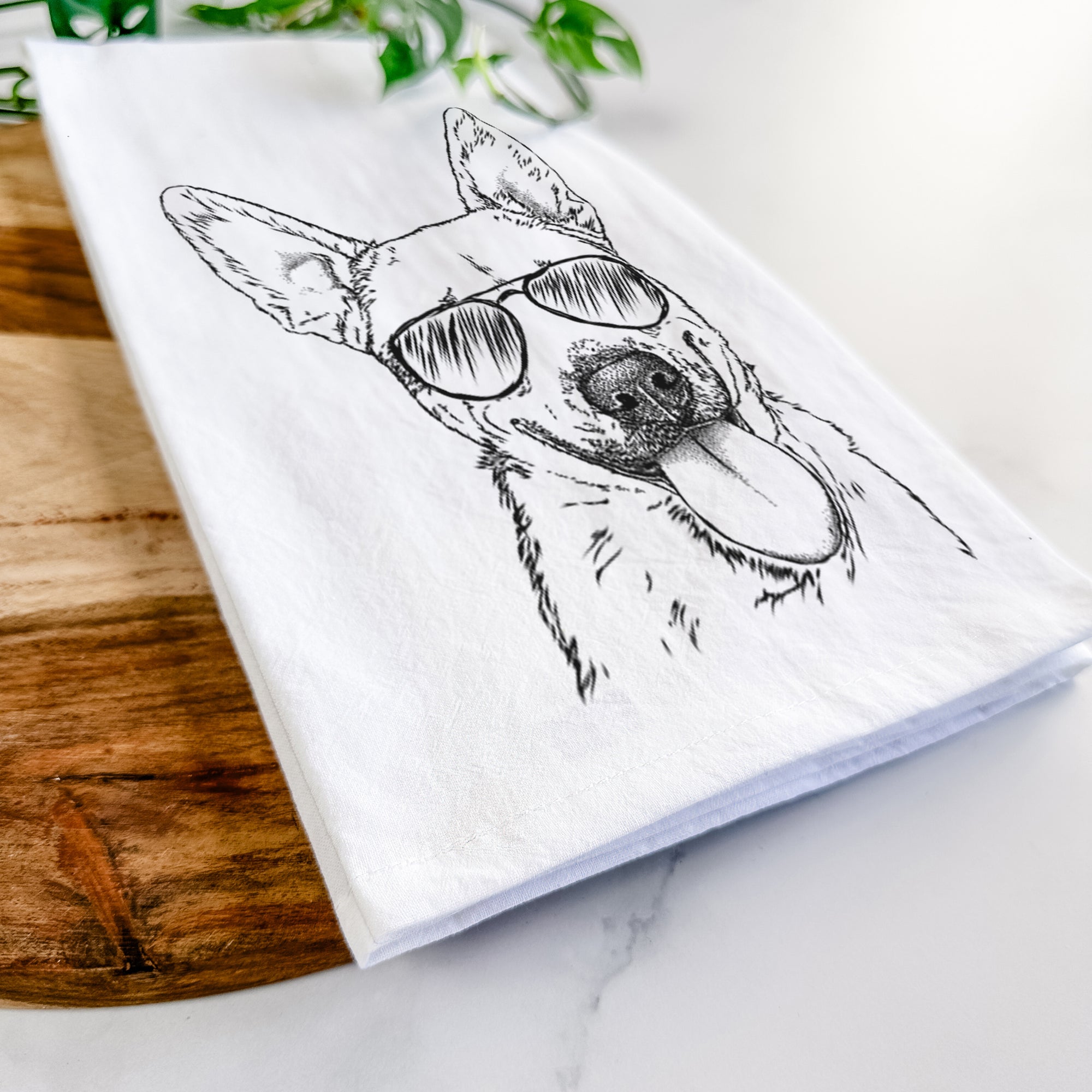 Charlie the Mixed Breed Tea Towel