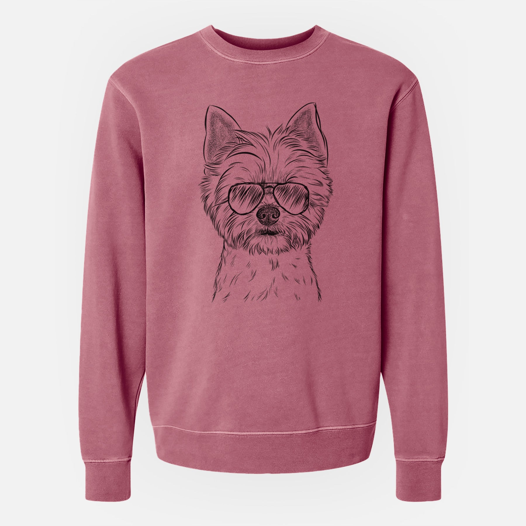 Aviator Chewy the Yorkshire Terrier - Unisex Pigment Dyed Crew Sweatshirt