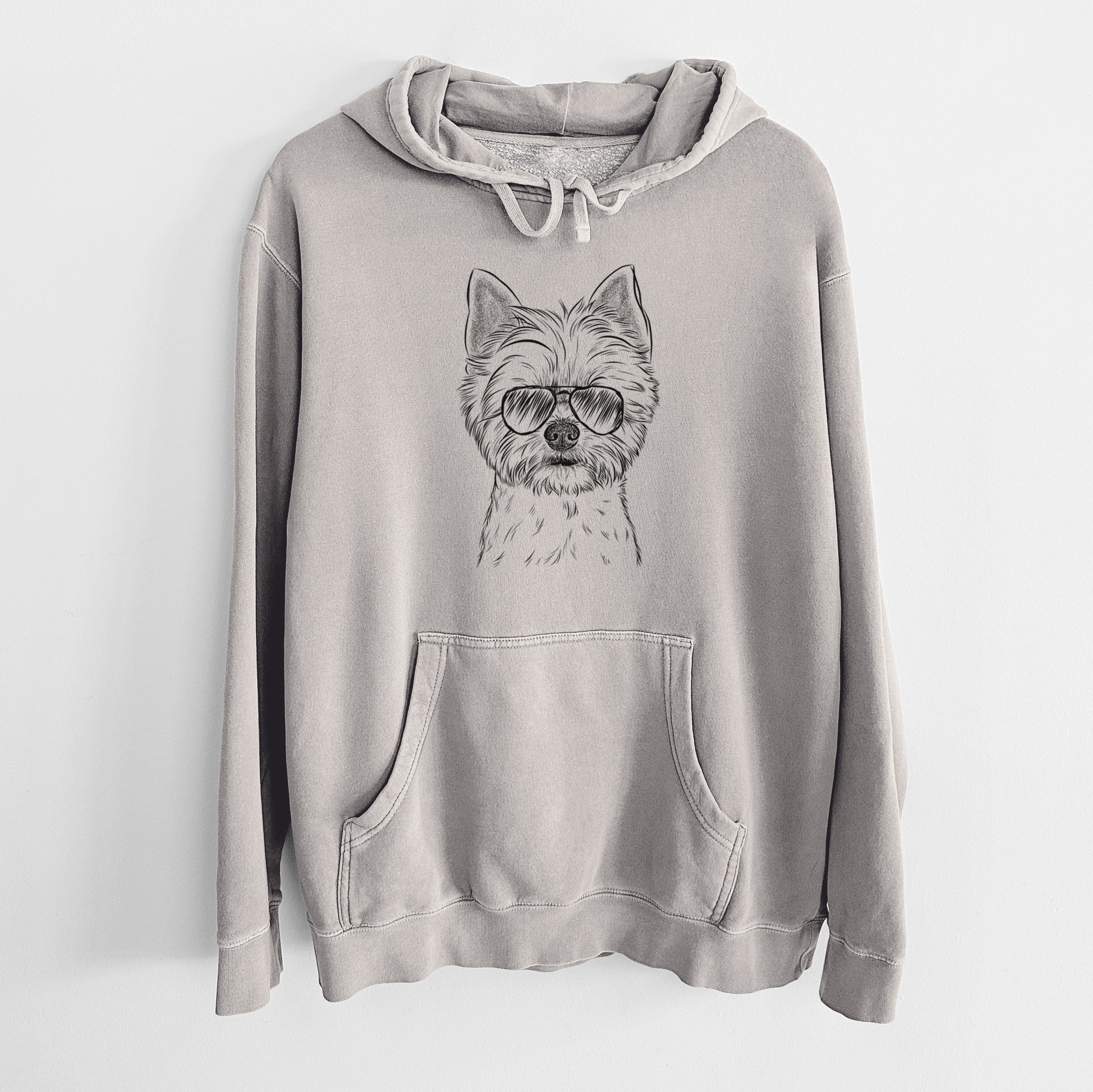 Aviator Chewy the Yorkshire Terrier - Unisex Pigment Dyed Hoodie