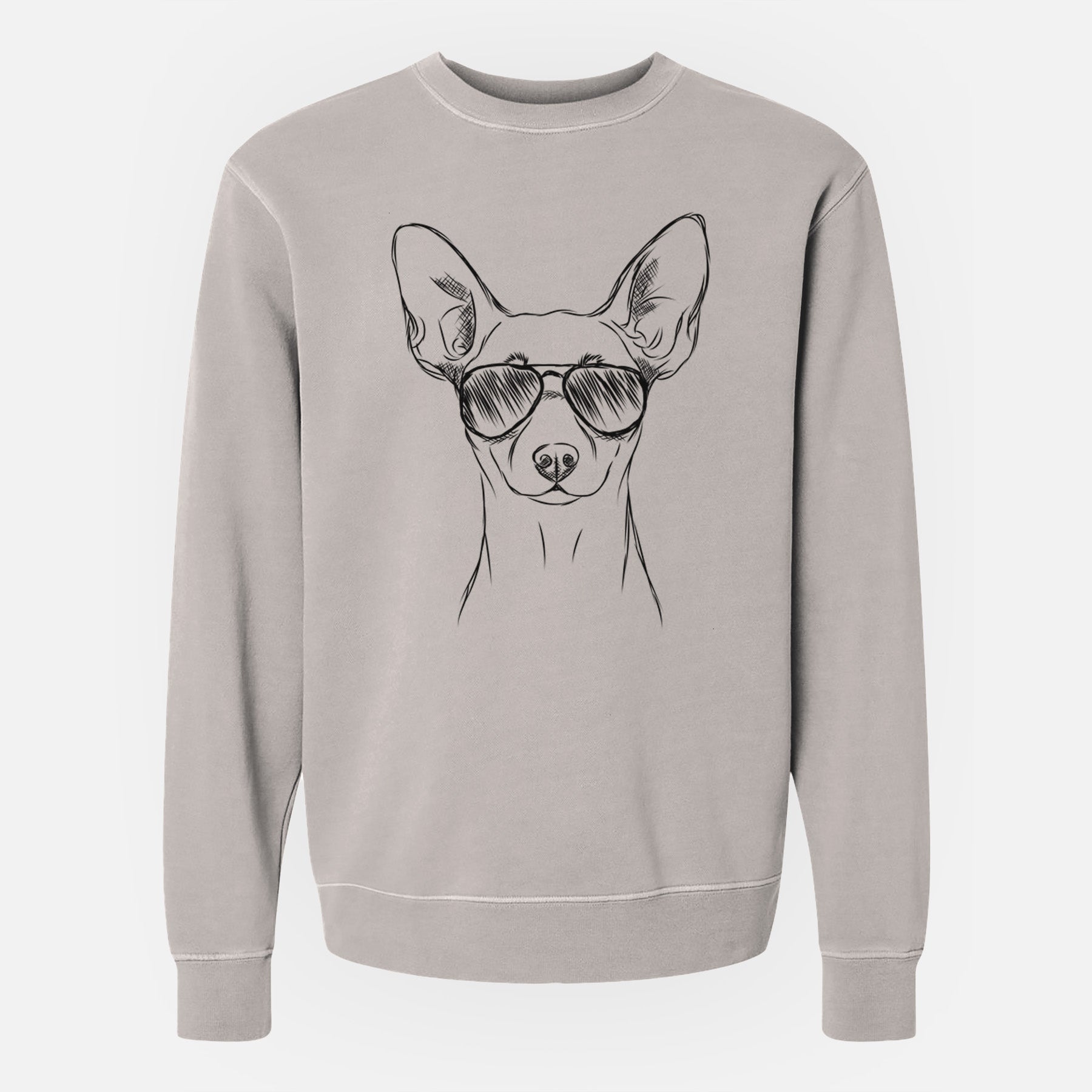 Aviator Chillie the Mini Pinscher - Unisex Pigment Dyed Crew Sweatshirt