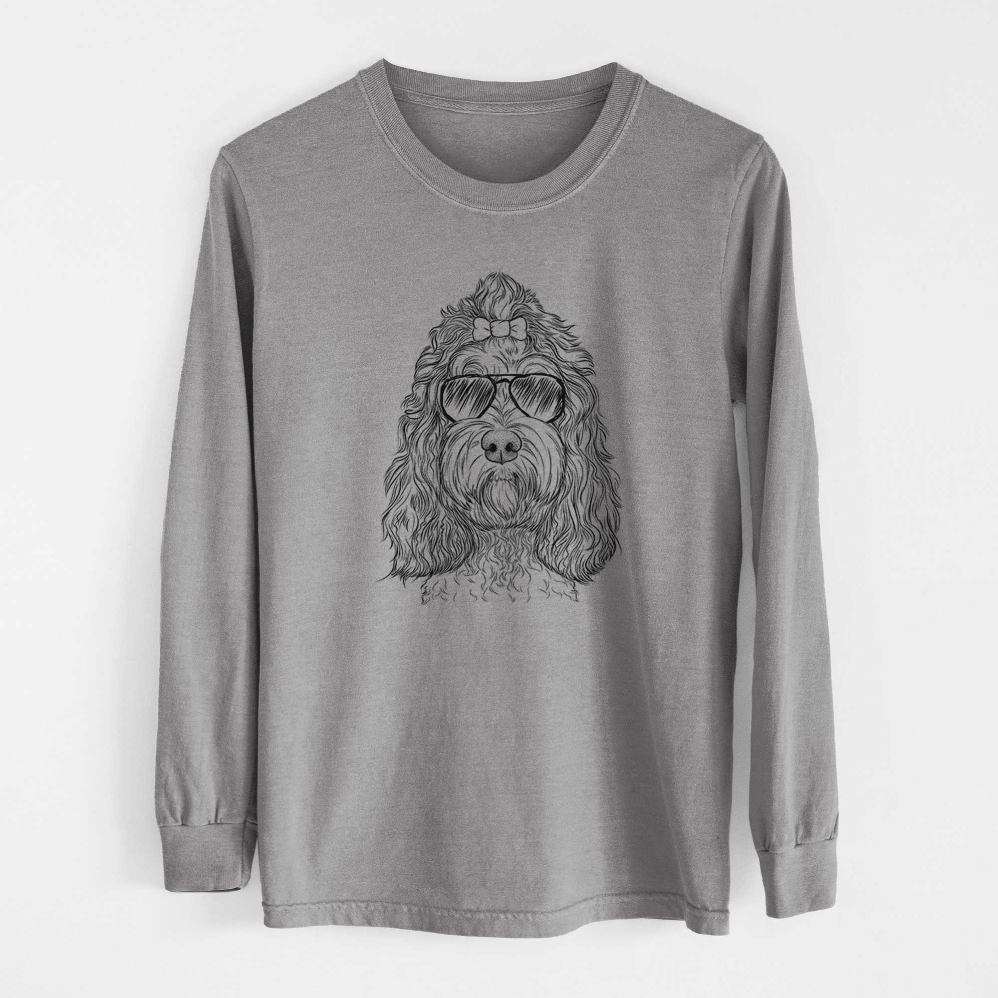 Aviator Chloe the Cockapoo - Men's Heavyweight 100% Cotton Long Sleeve