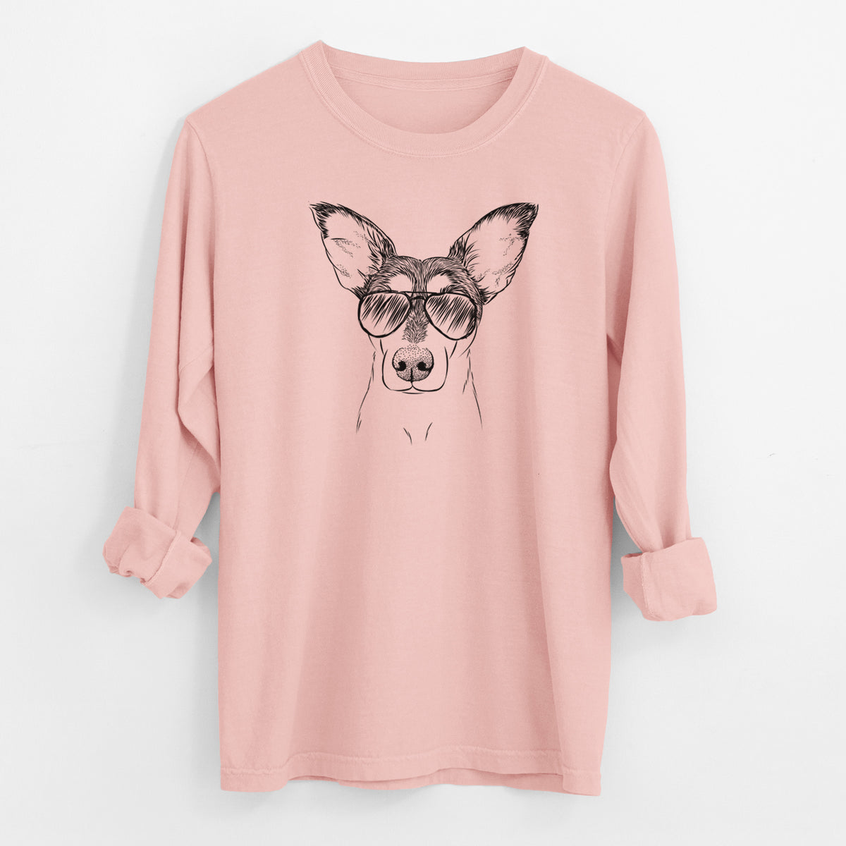 Aviator Chloe the Doxie Mix - Men's Heavyweight 100% Cotton Long Sleeve