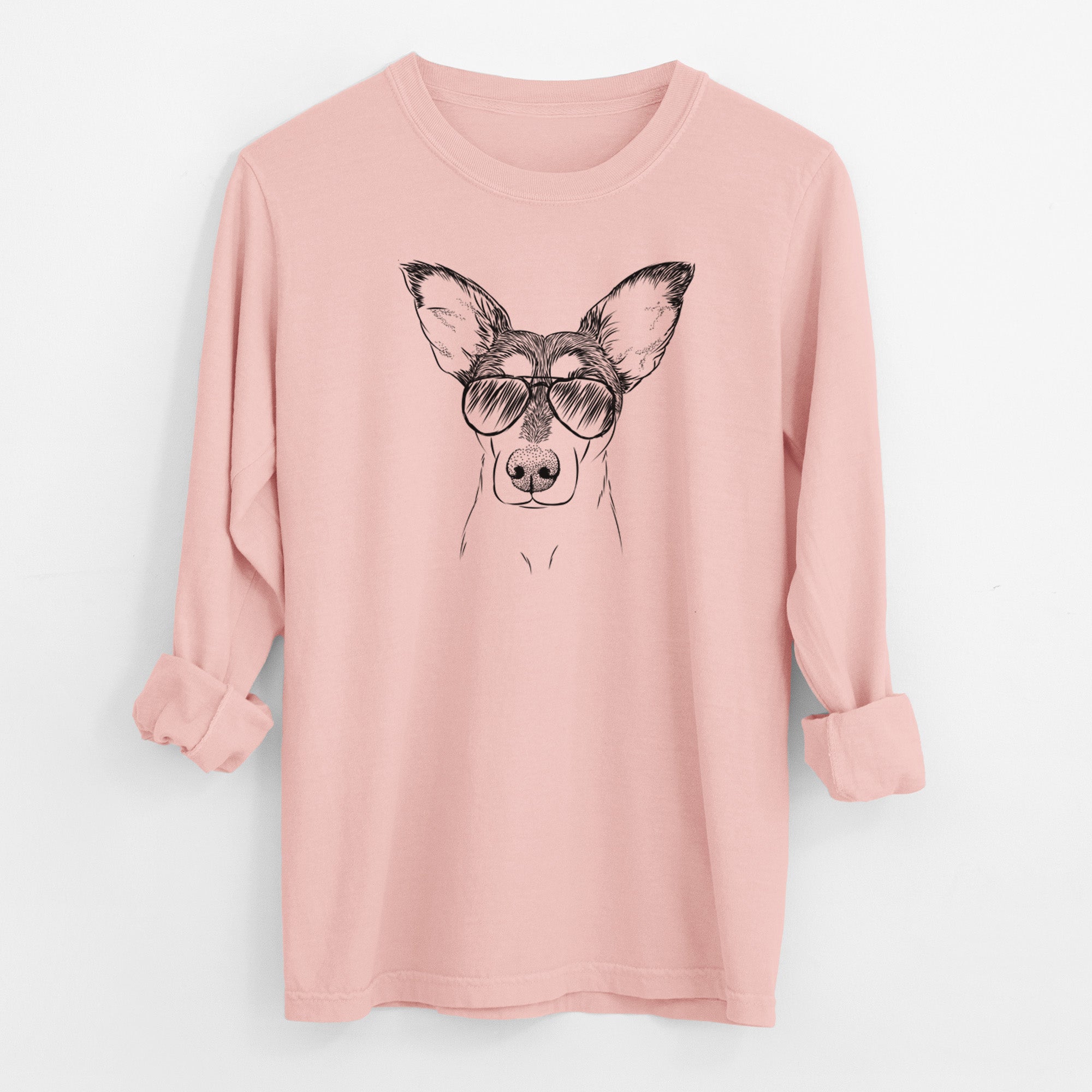 Aviator Chloe the Doxie Mix - Men's Heavyweight 100% Cotton Long Sleeve