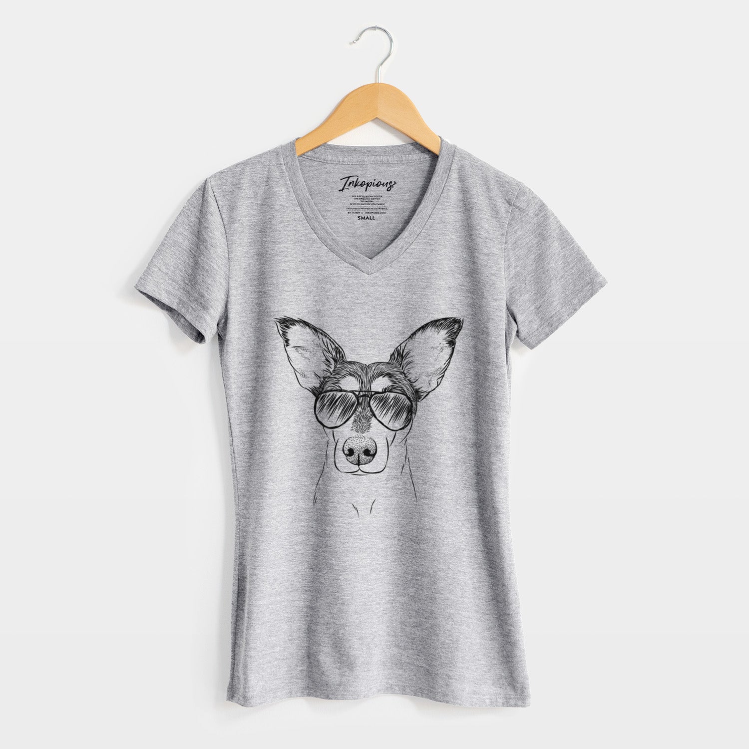 Aviator Chloe the Doxie Mix - Women's V-neck Shirt