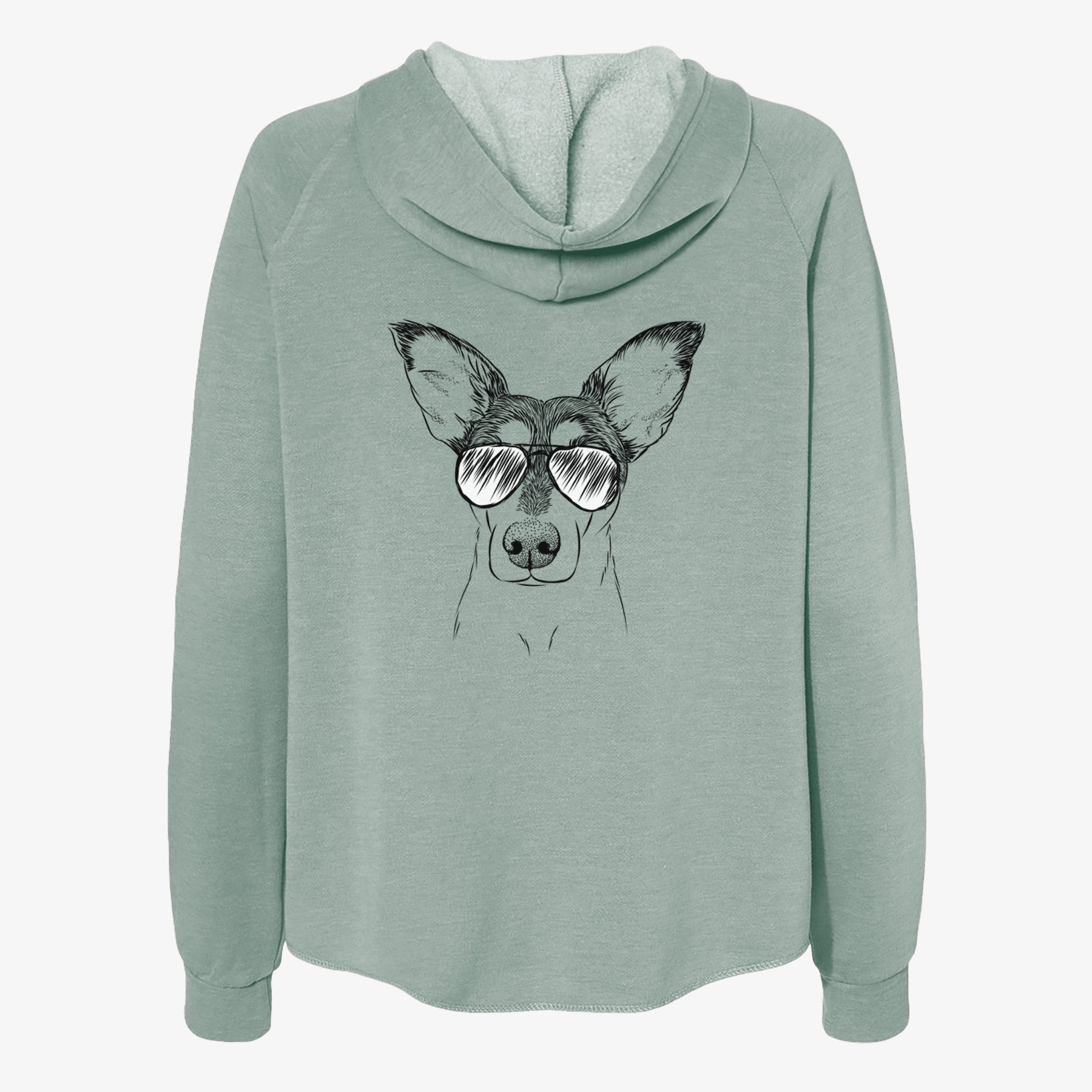 Chloe the Doxie Mix - Women's Cali Wave Zip-Up Sweatshirt