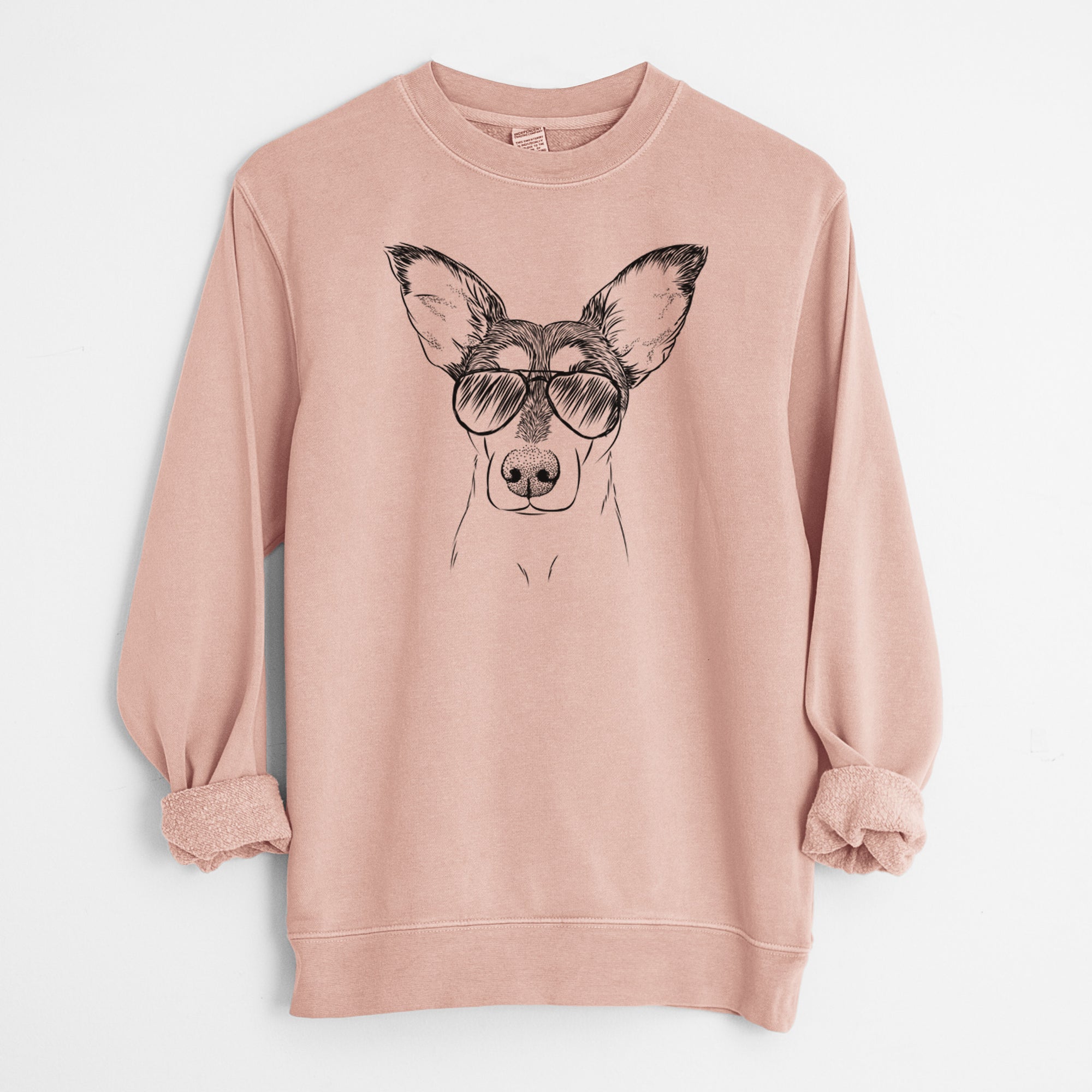 Aviator Chloe the Doxie Mix - Unisex Pigment Dyed Crew Sweatshirt