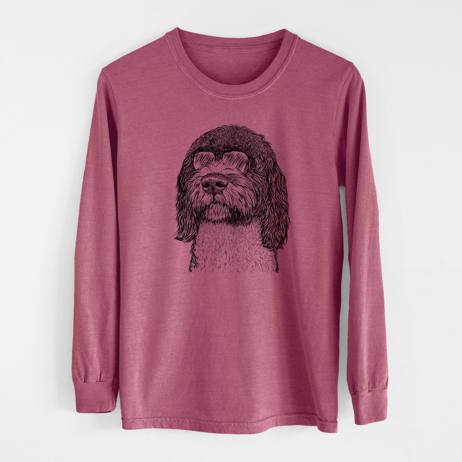 Aviator Chris the Portuguese Water Dog - Men's Heavyweight 100% Cotton Long Sleeve