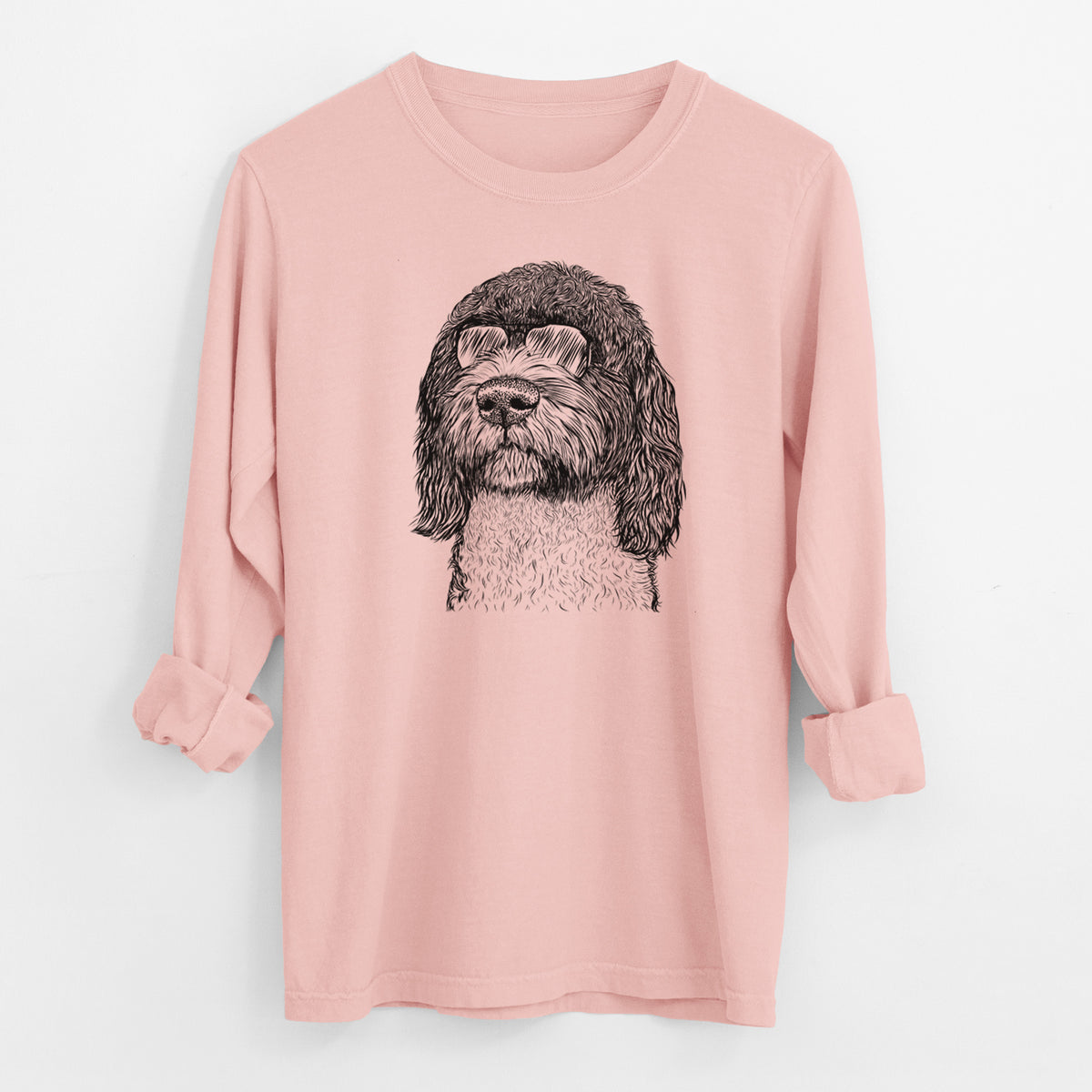 Aviator Chris the Portuguese Water Dog - Men's Heavyweight 100% Cotton Long Sleeve
