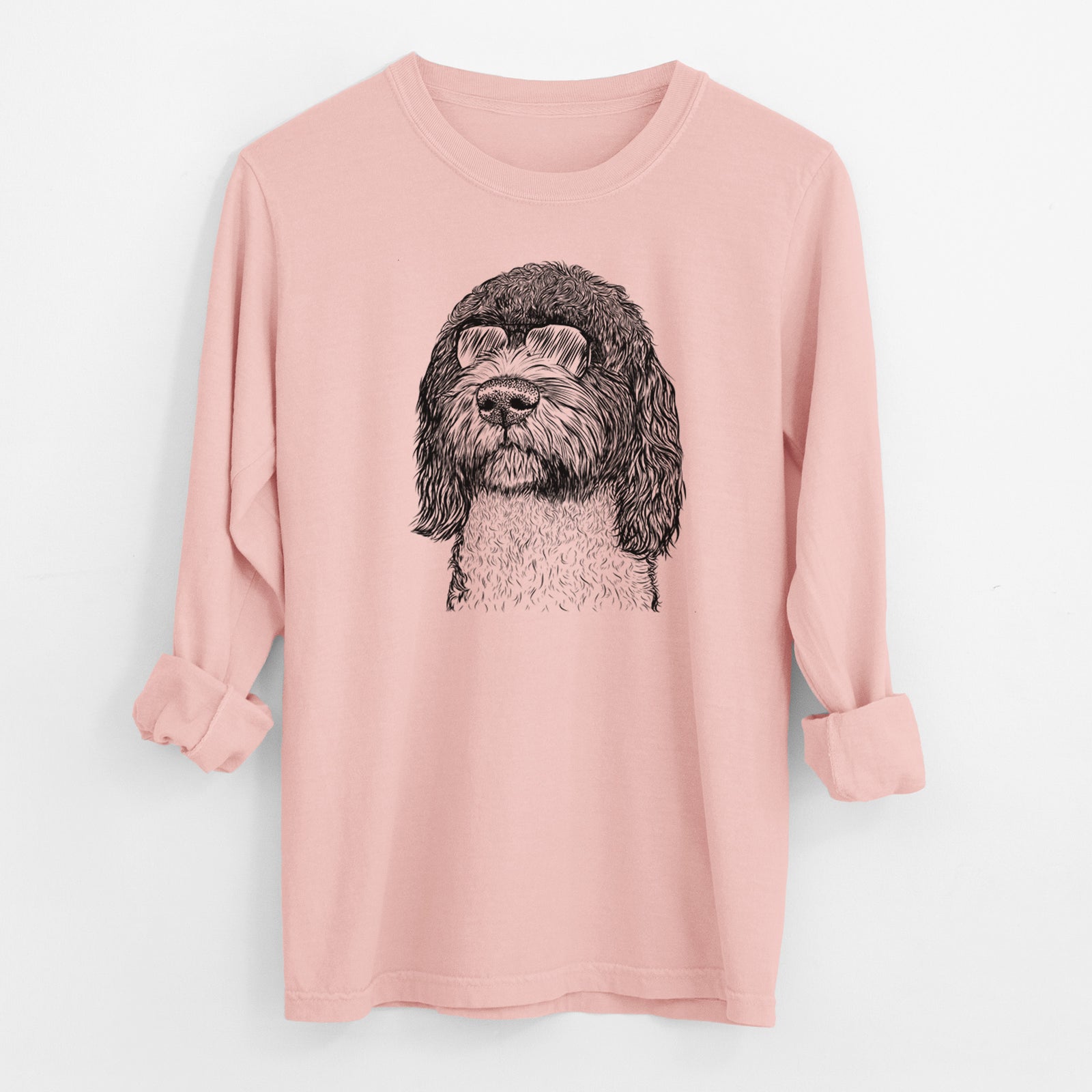 Aviator Chris the Portuguese Water Dog - Men's Heavyweight 100% Cotton Long Sleeve