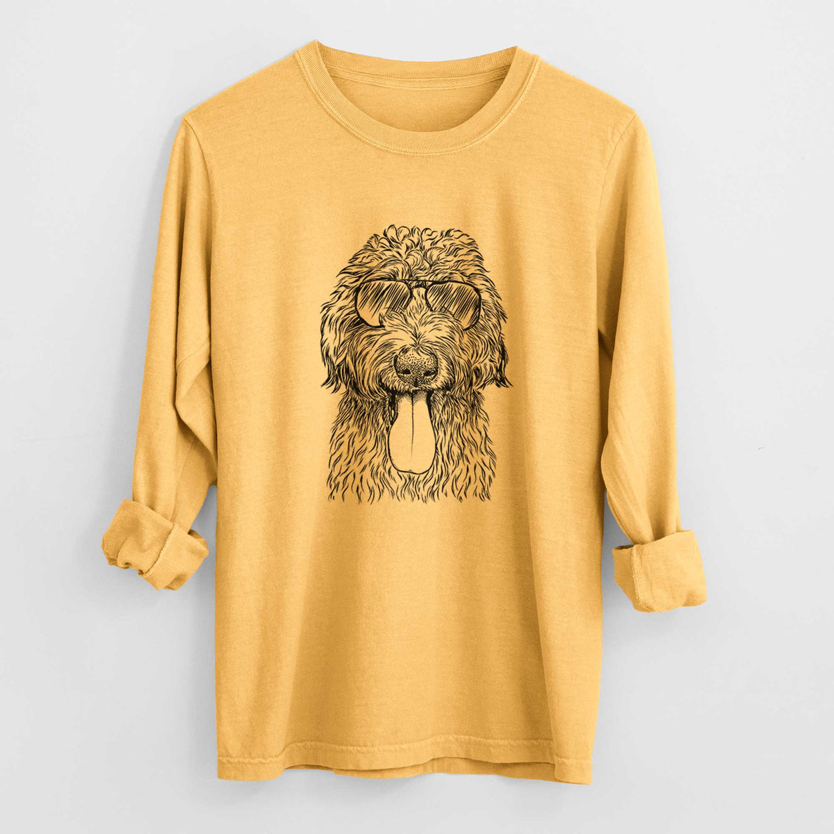 Aviator CiCi Paulk the Aussiedoodle - Men's Heavyweight 100% Cotton Long Sleeve