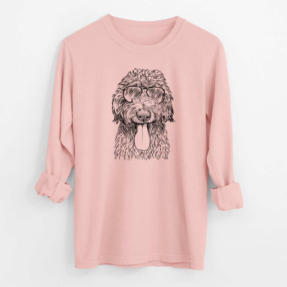 Aviator CiCi Paulk the Aussiedoodle - Men's Heavyweight 100% Cotton Long Sleeve