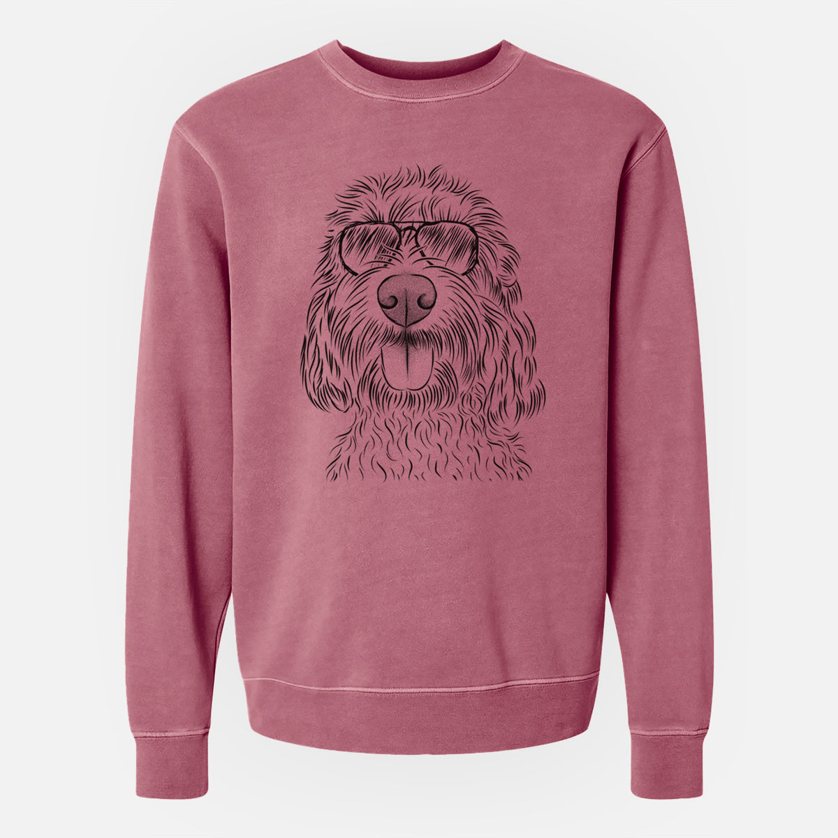 Aviator Clover the Cockapoo - Unisex Pigment Dyed Crew Sweatshirt