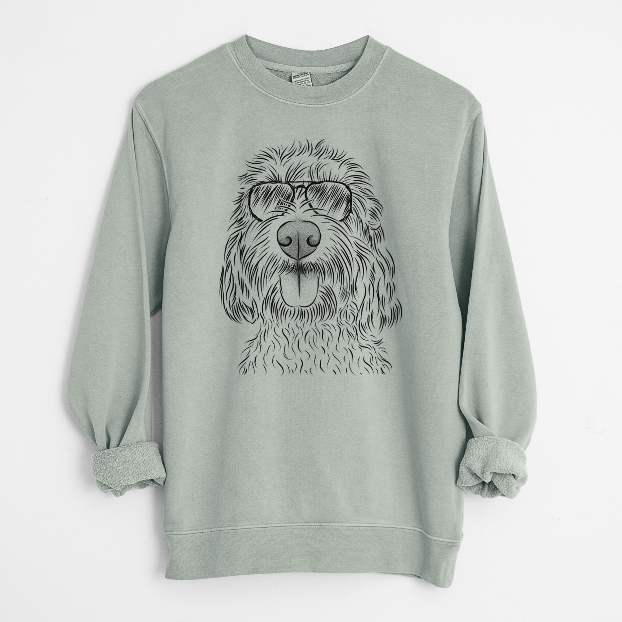 Aviator Clover the Cockapoo - Unisex Pigment Dyed Crew Sweatshirt