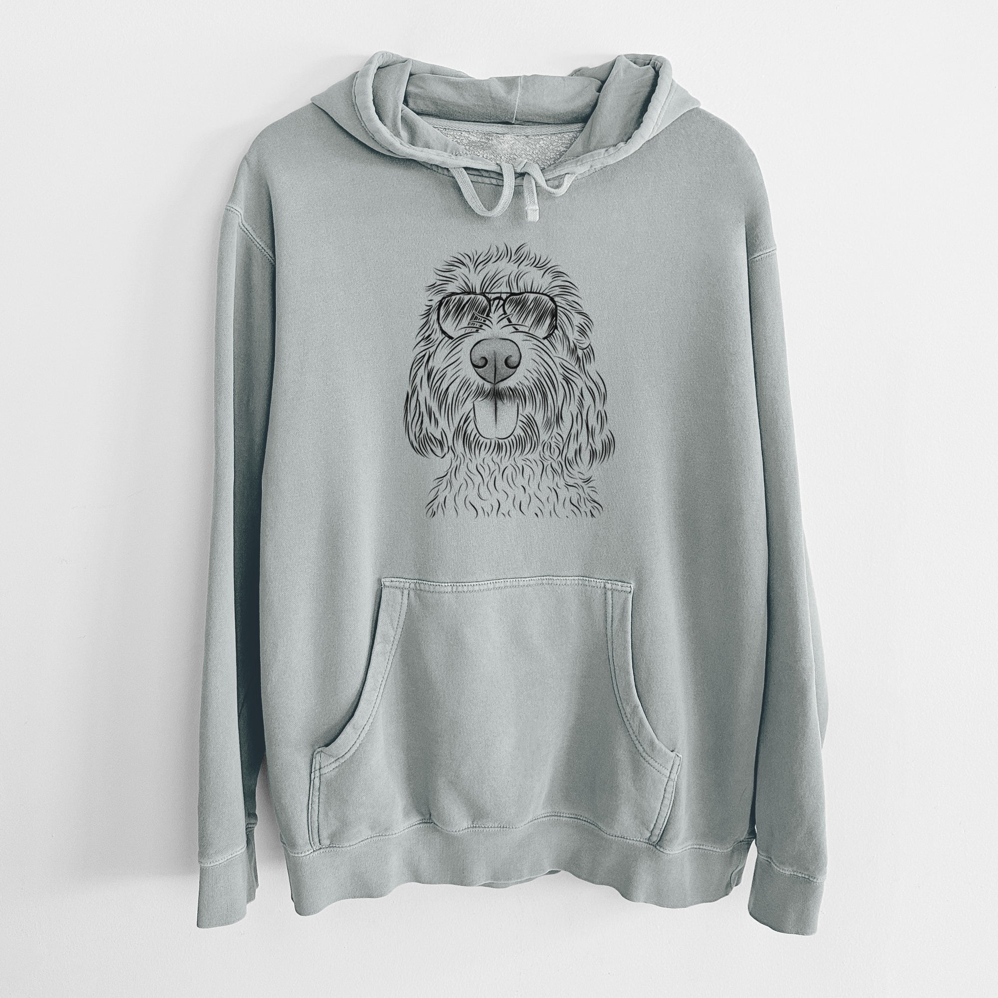 Aviator Clover the Cockapoo - Unisex Pigment Dyed Hoodie