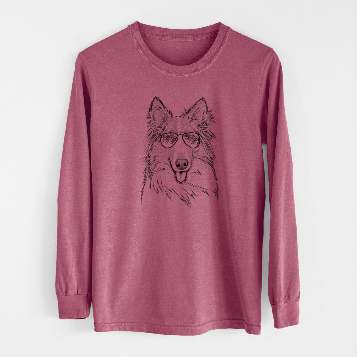 Aviator Conrad the Rough Collie - Men's Heavyweight 100% Cotton Long Sleeve