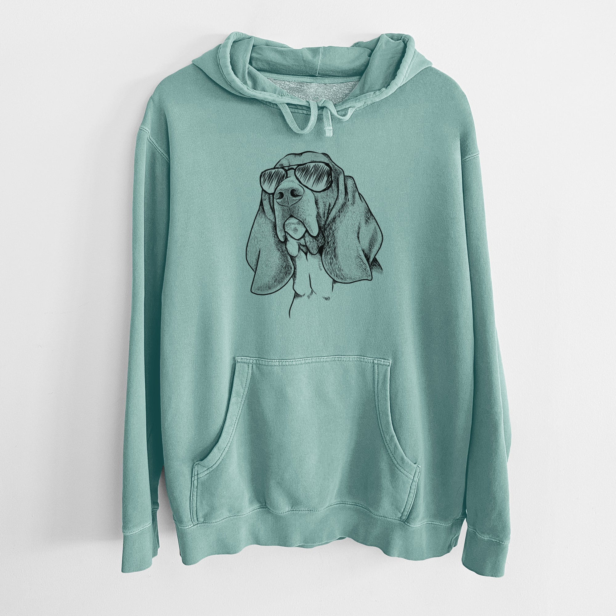 Aviator Cooper the Basset Hound - Unisex Pigment Dyed Hoodie