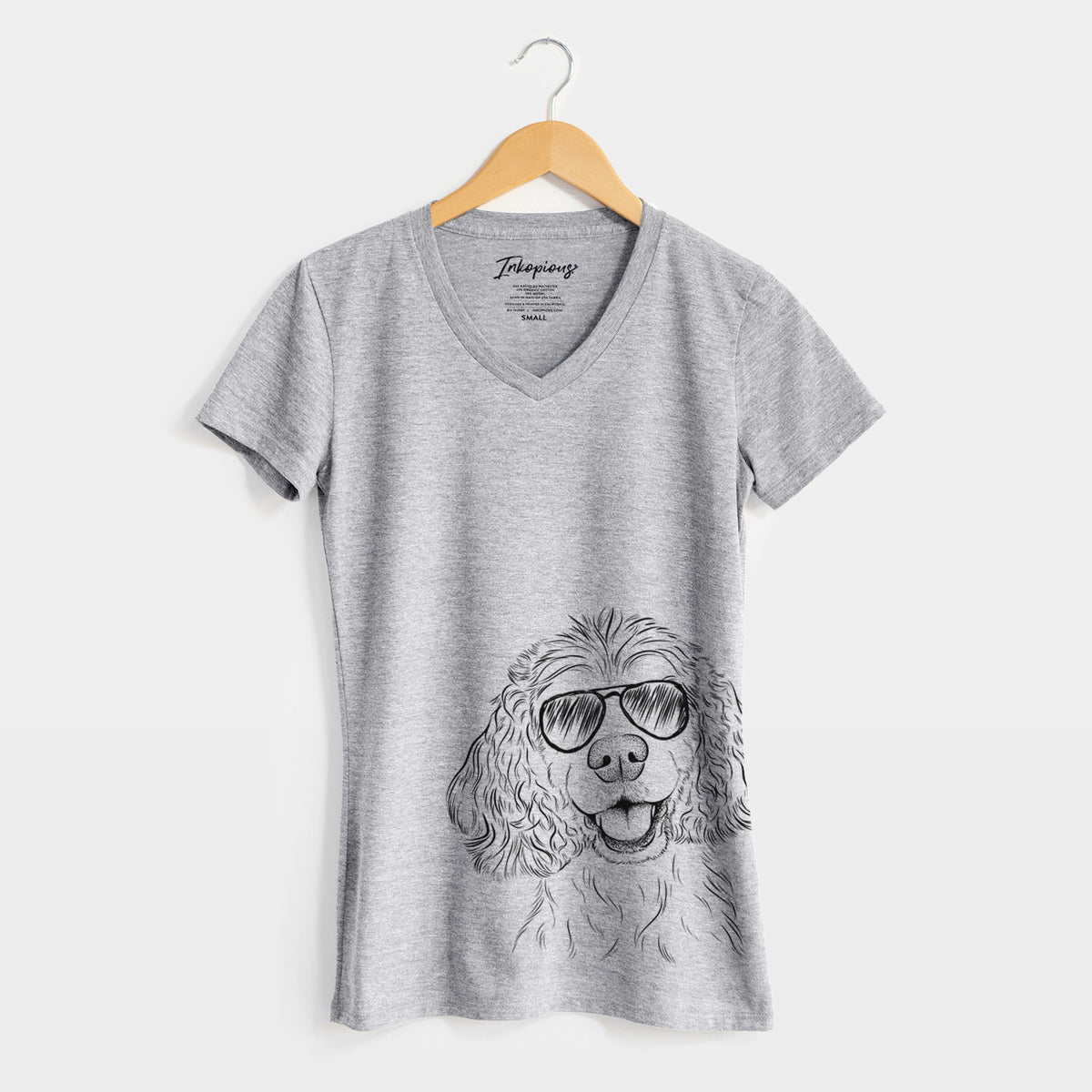 Aviator Cricket the American Cocker Spaniel - Women&#39;s V-neck Shirt