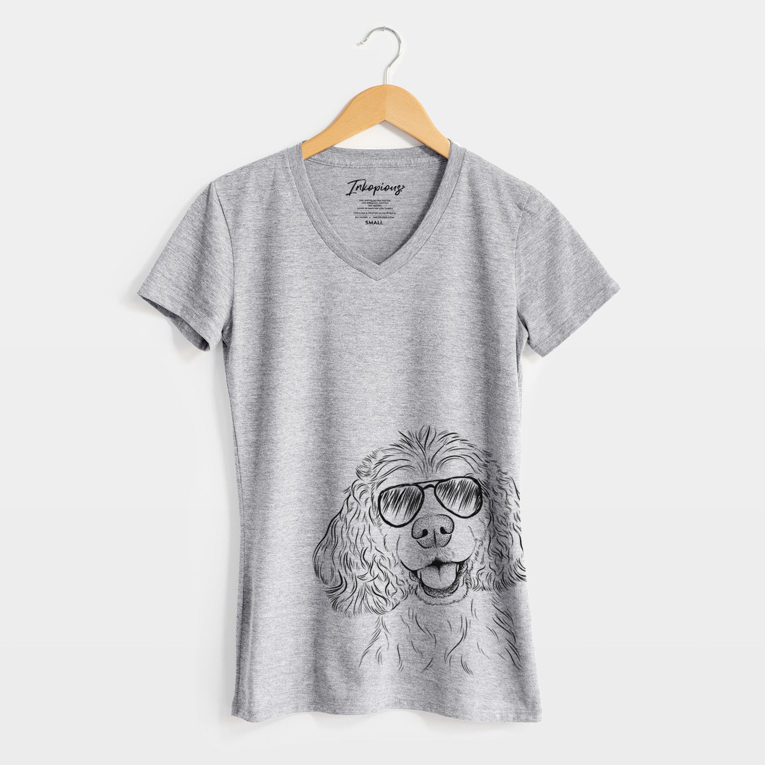 Aviator Cricket the American Cocker Spaniel - Women's V-neck Shirt