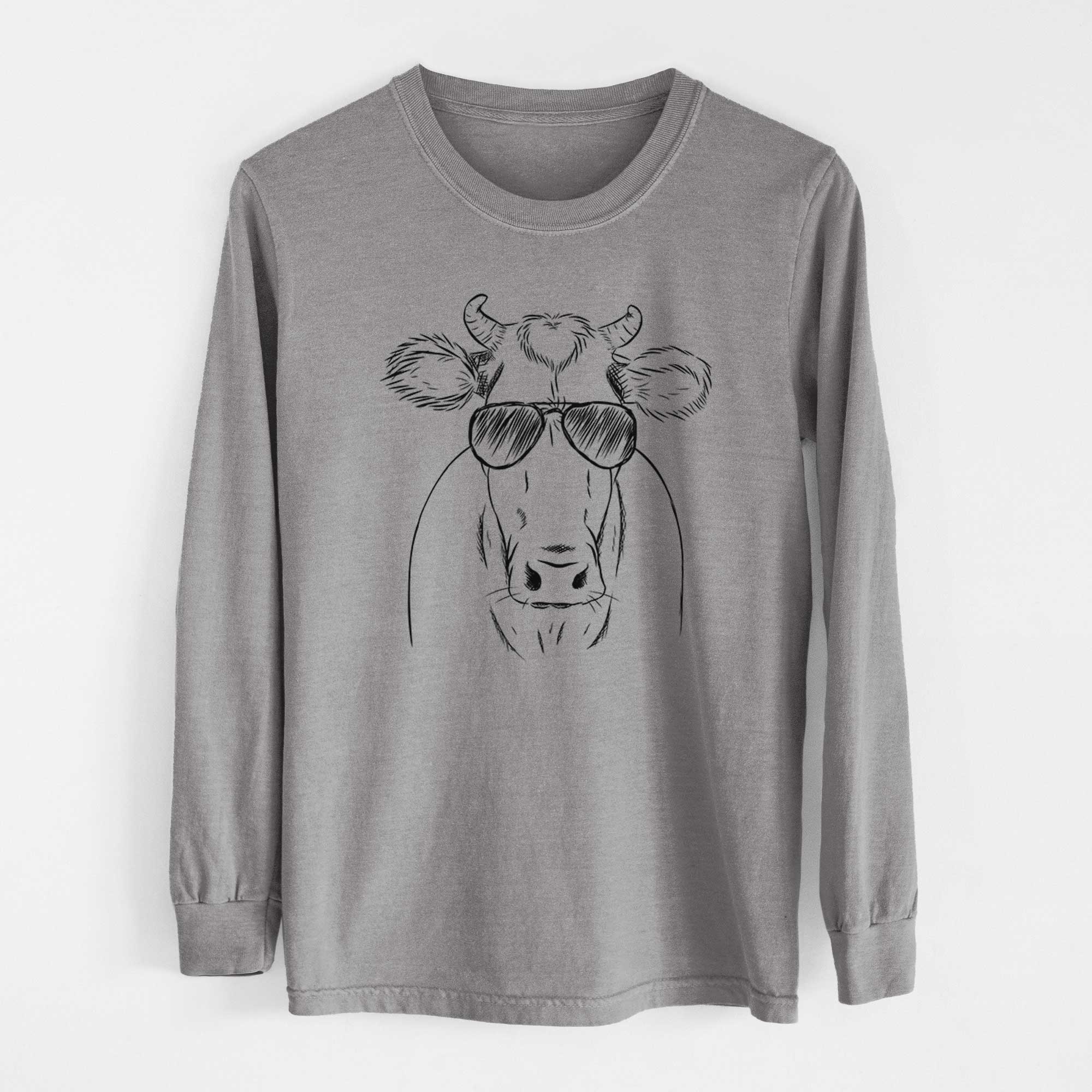 Aviator Cruz the Cow - Men's Heavyweight 100% Cotton Long Sleeve