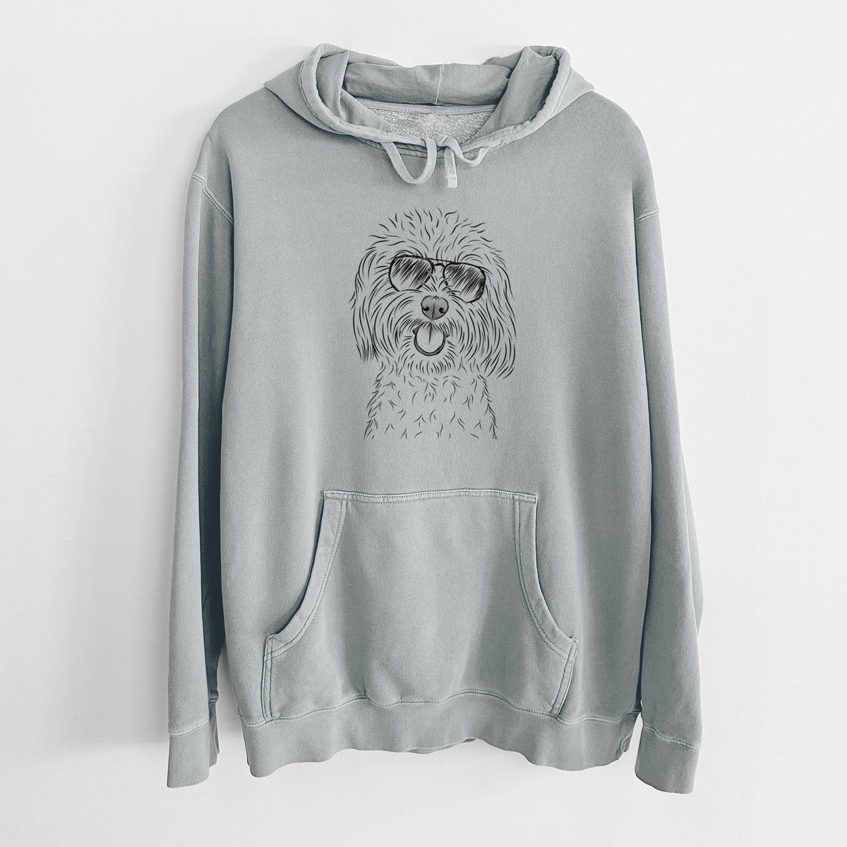 Aviator Cuddles the Coton de Tulear - Unisex Pigment Dyed Hoodie
