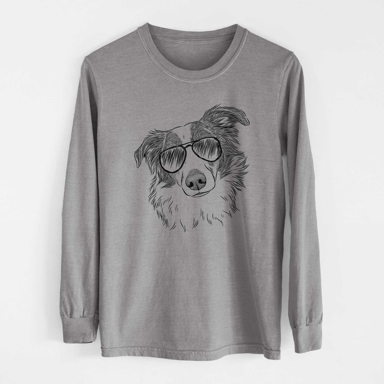 Aviator Cyclone the Australian Shepherd - Men's Heavyweight 100% Cotton Long Sleeve