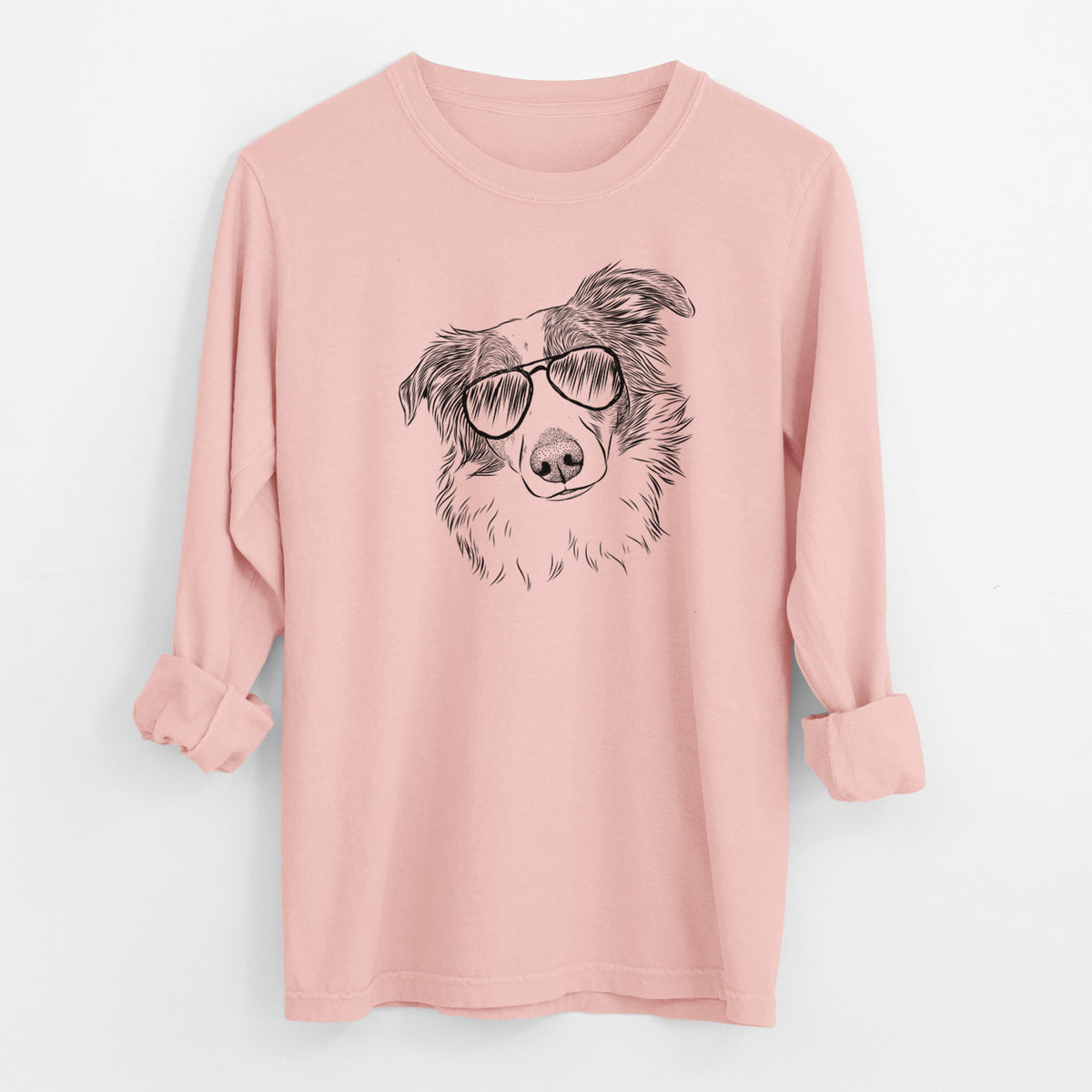 Aviator Cyclone the Australian Shepherd - Men's Heavyweight 100% Cotton Long Sleeve