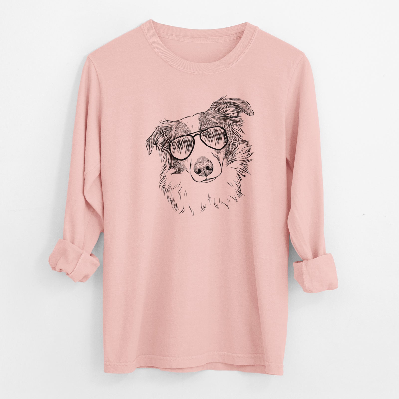 Aviator Cyclone the Australian Shepherd - Men's Heavyweight 100% Cotton Long Sleeve