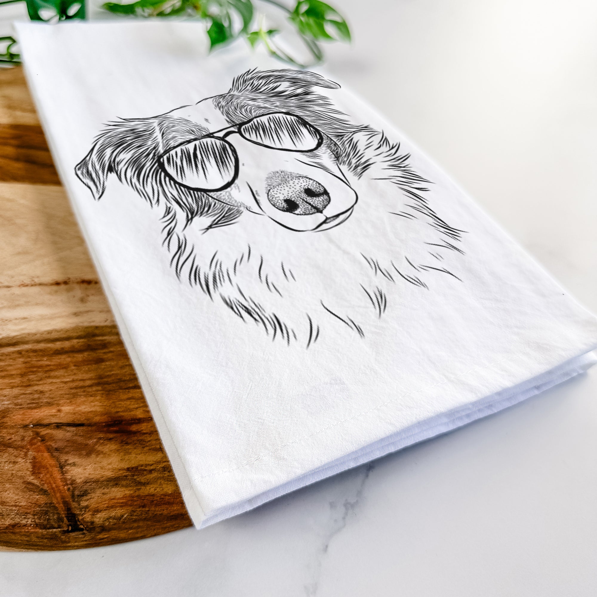 Cyclone the Australian Shepherd Tea Towel