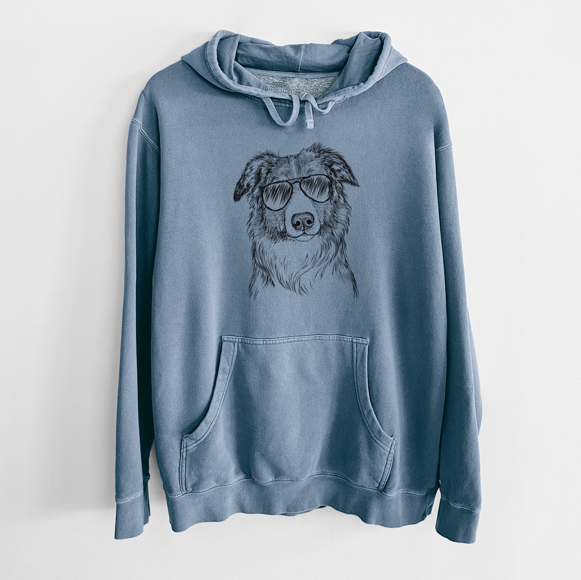 Aviator Cynder the English Shepherd - Unisex Pigment Dyed Hoodie