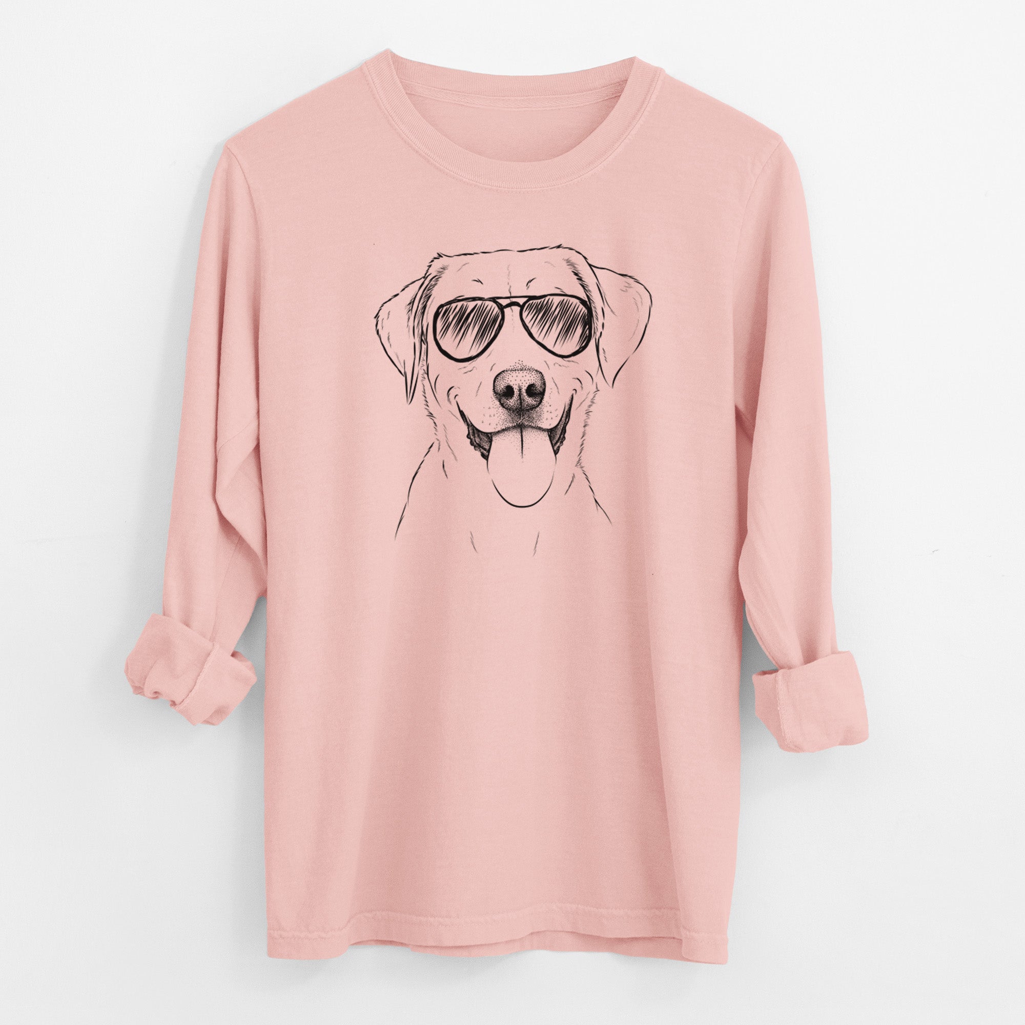 Aviator Daisy the Labrador Retriever - Men's Heavyweight 100% Cotton Long Sleeve