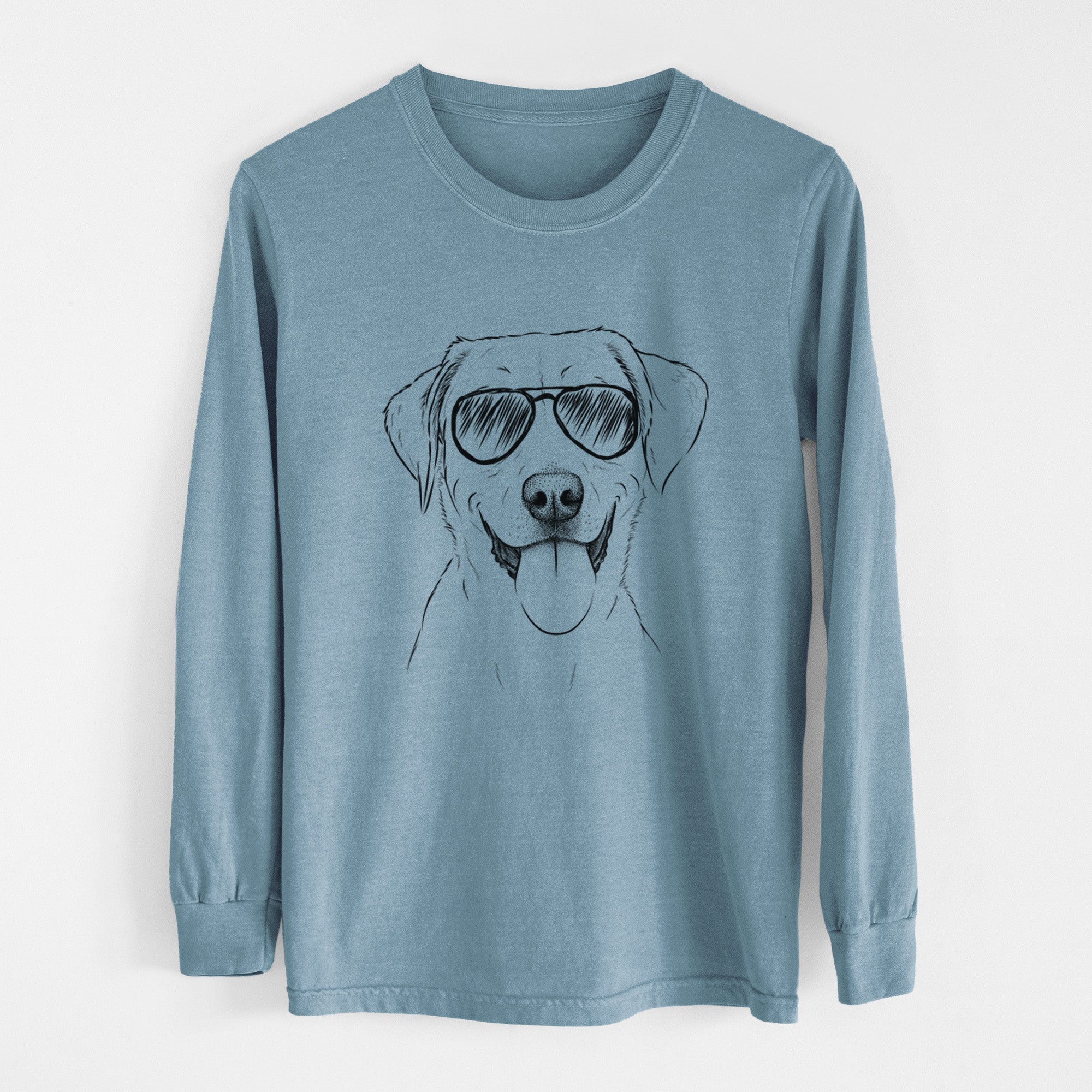 Aviator Daisy the Labrador Retriever - Men's Heavyweight 100% Cotton Long Sleeve