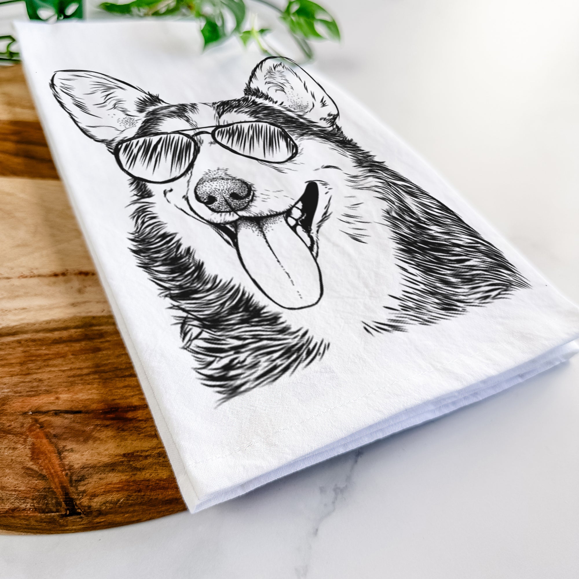 Darma the Corgi Tea Towel