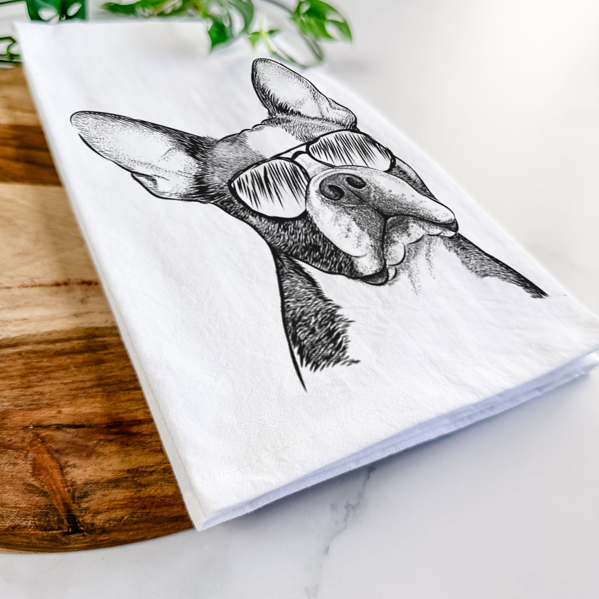 Dee Dee the Boston Terrier Tea Towel