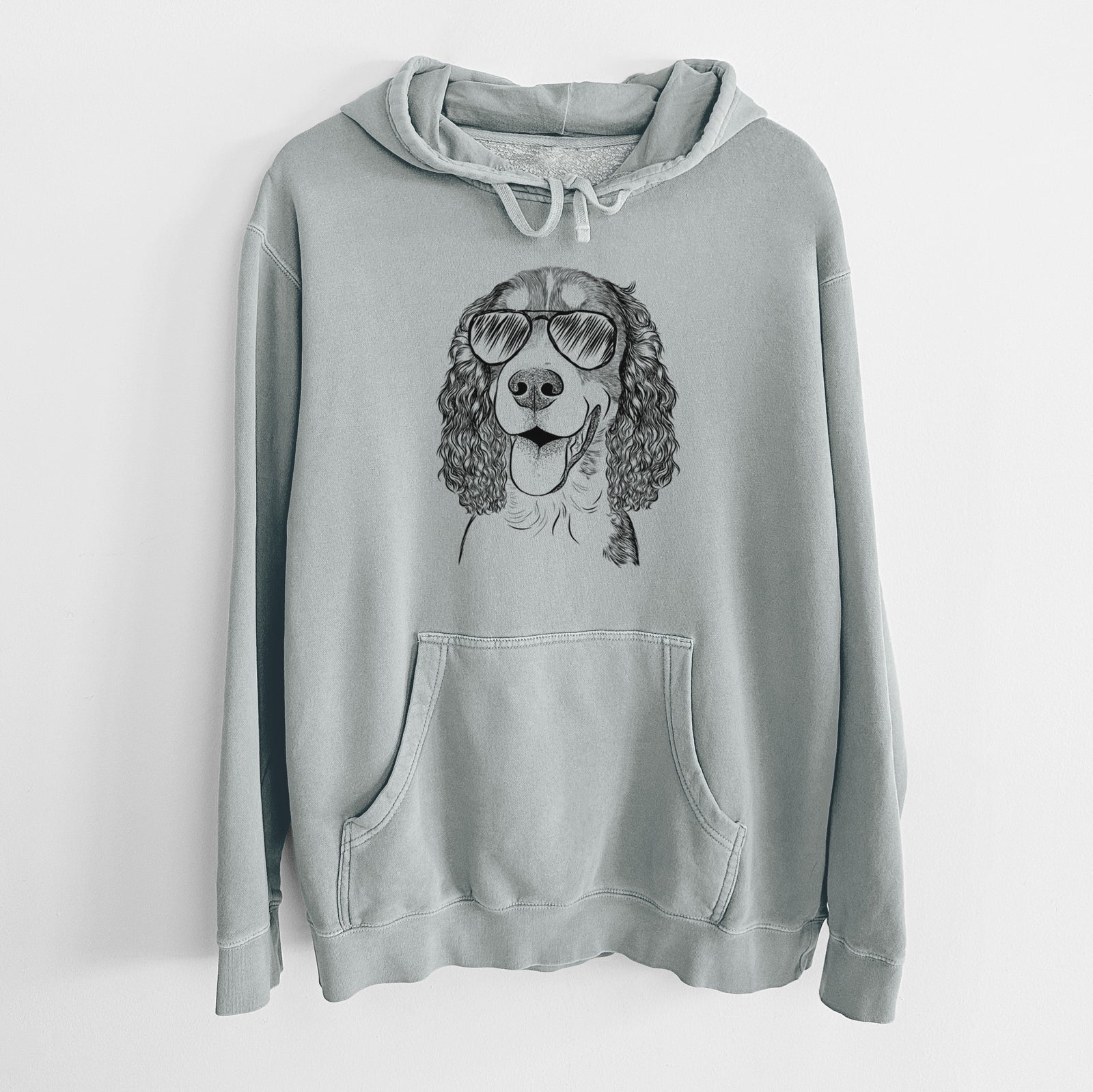 Aviator Delilah the English Springer Spaniel - Unisex Pigment Dyed Hoodie