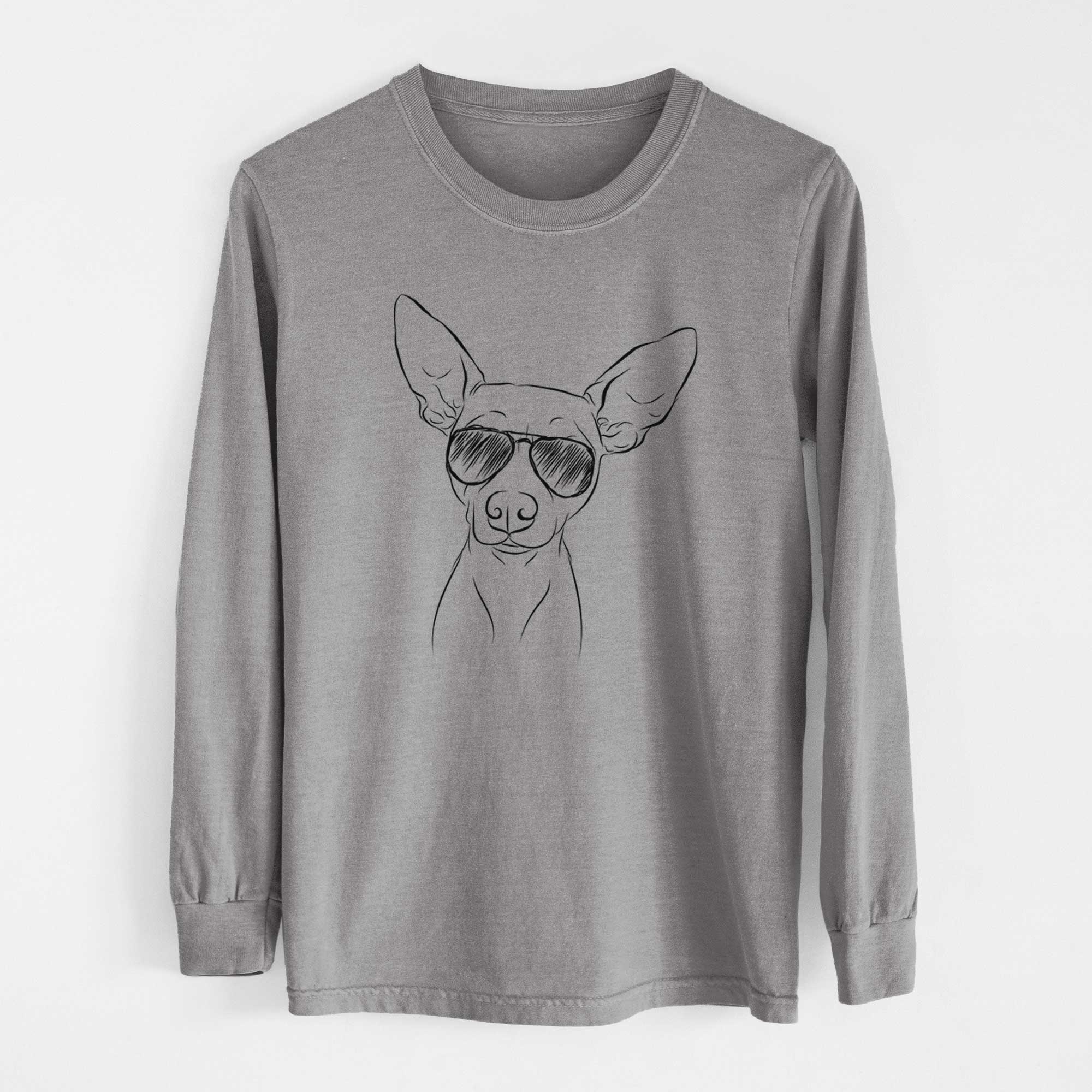 Aviator Desi the American Hairless Terrier - Men's Heavyweight 100% Cotton Long Sleeve