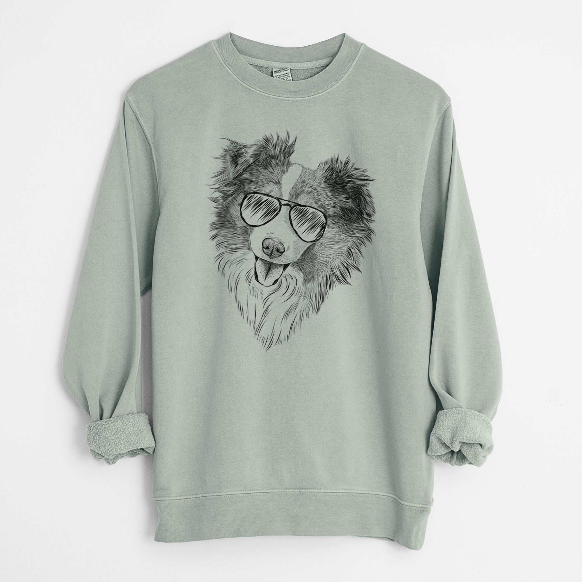 Aviator Doc the Mini Aussie - Unisex Pigment Dyed Crew Sweatshirt