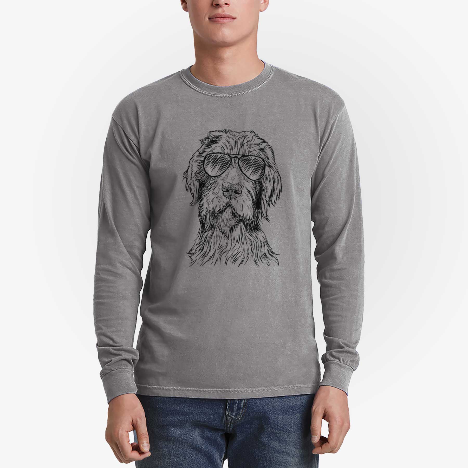 Aviator Doc Holliday the Pudelpointer - Men's Heavyweight 100% Cotton Long Sleeve