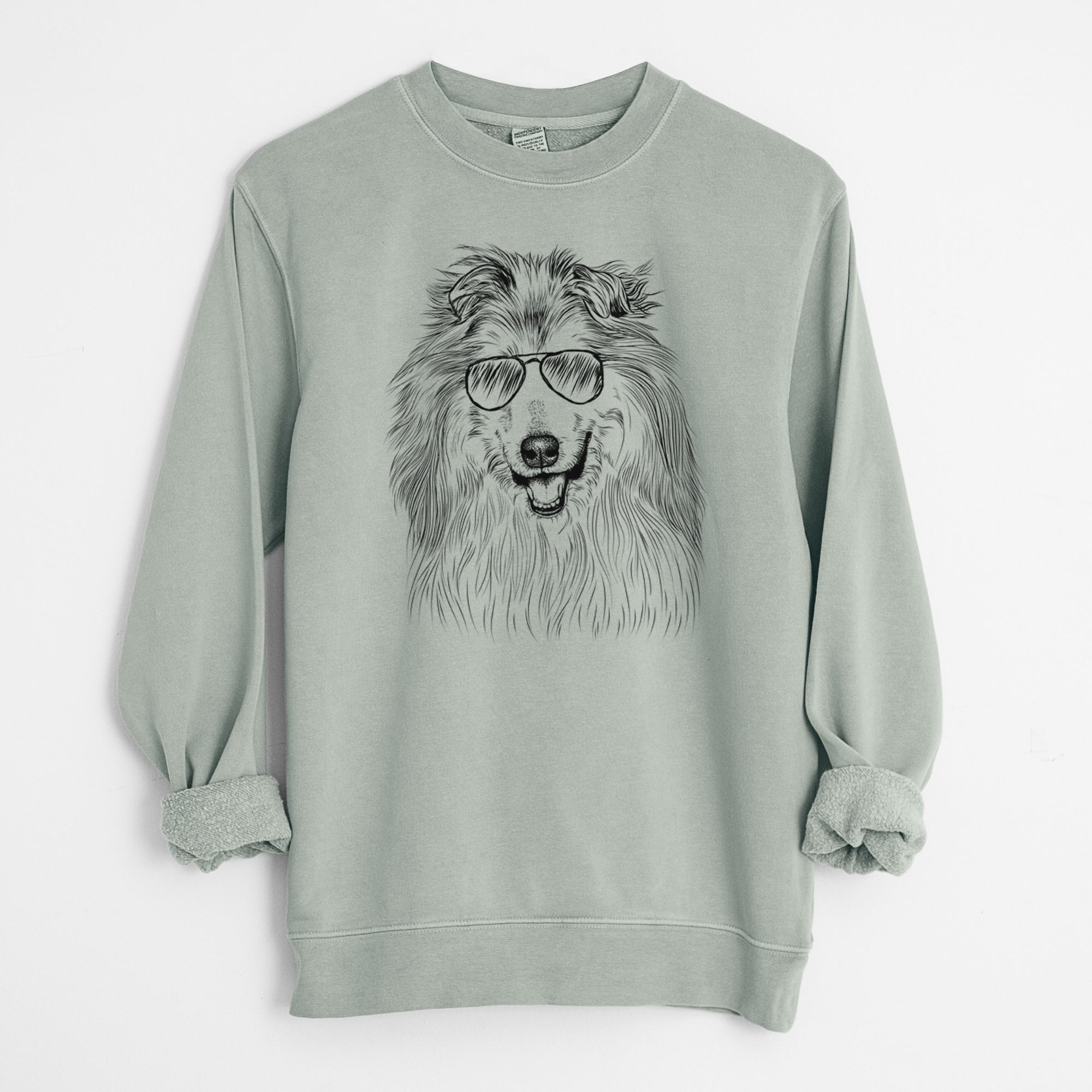 Aviator Donnan the Rough Collie - Unisex Pigment Dyed Crew Sweatshirt