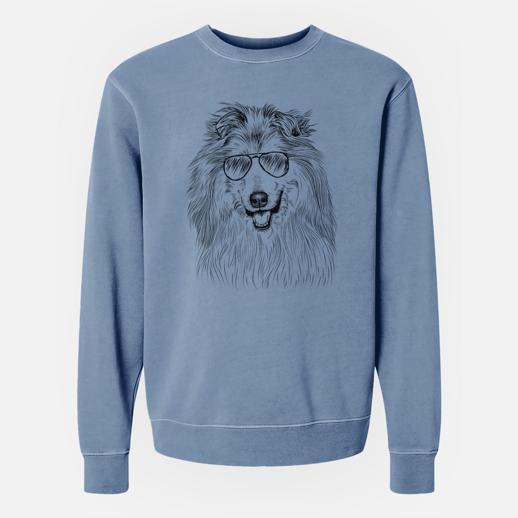 Aviator Donnan the Rough Collie - Unisex Pigment Dyed Crew Sweatshirt