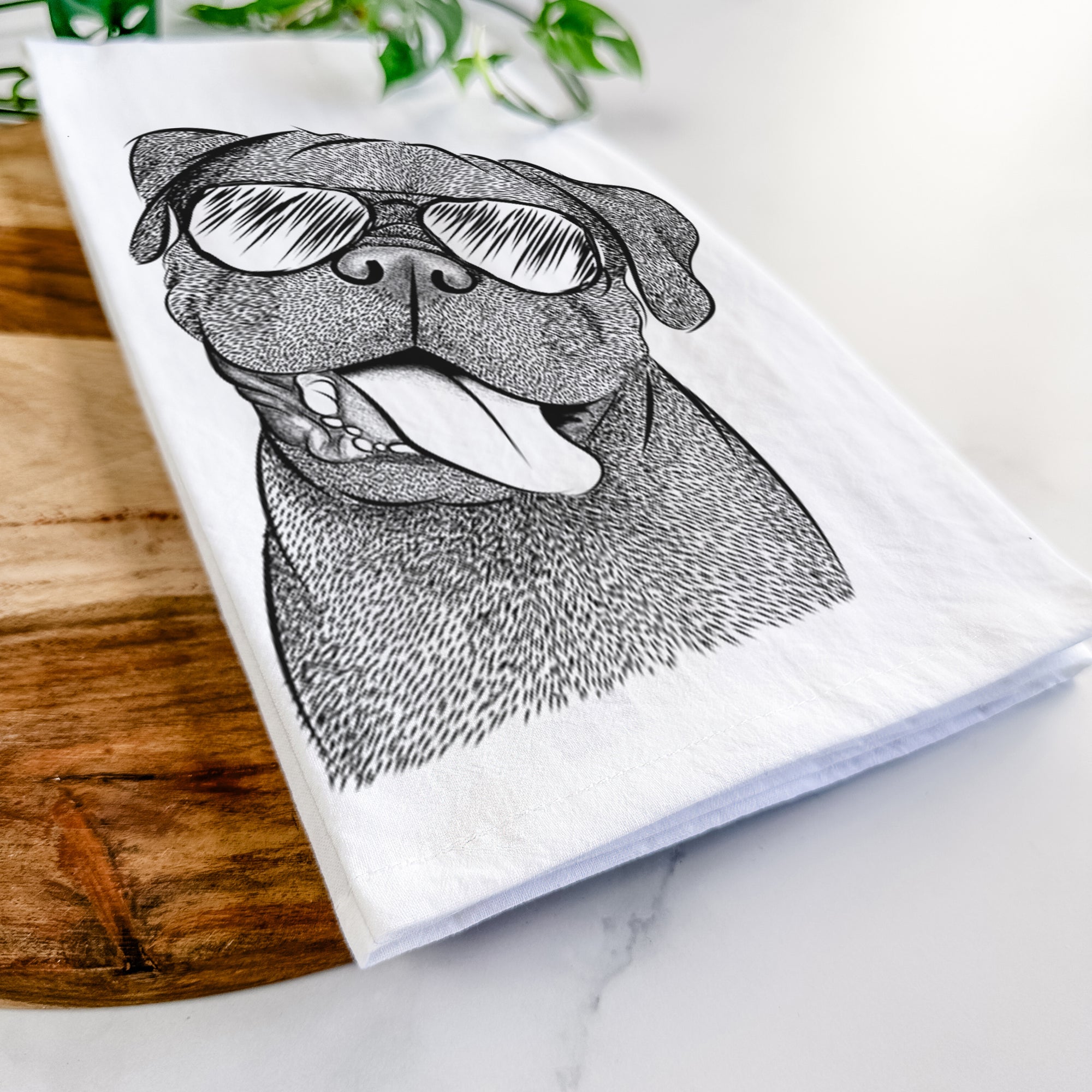 Dudley Danger the Pug Tea Towel