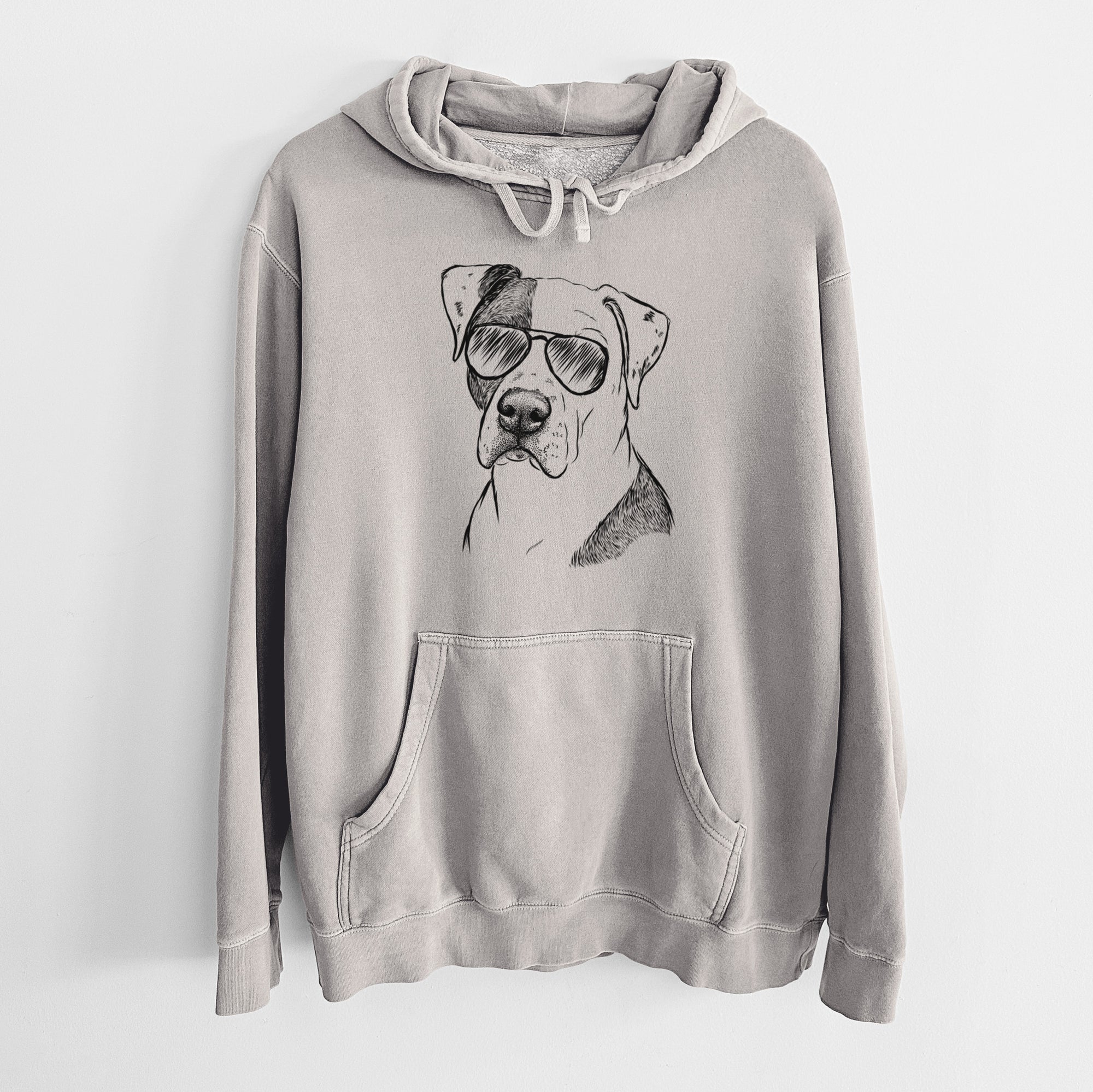 Aviator Duke the American Staffordshire Terrier Mix - Unisex Pigment Dyed Hoodie