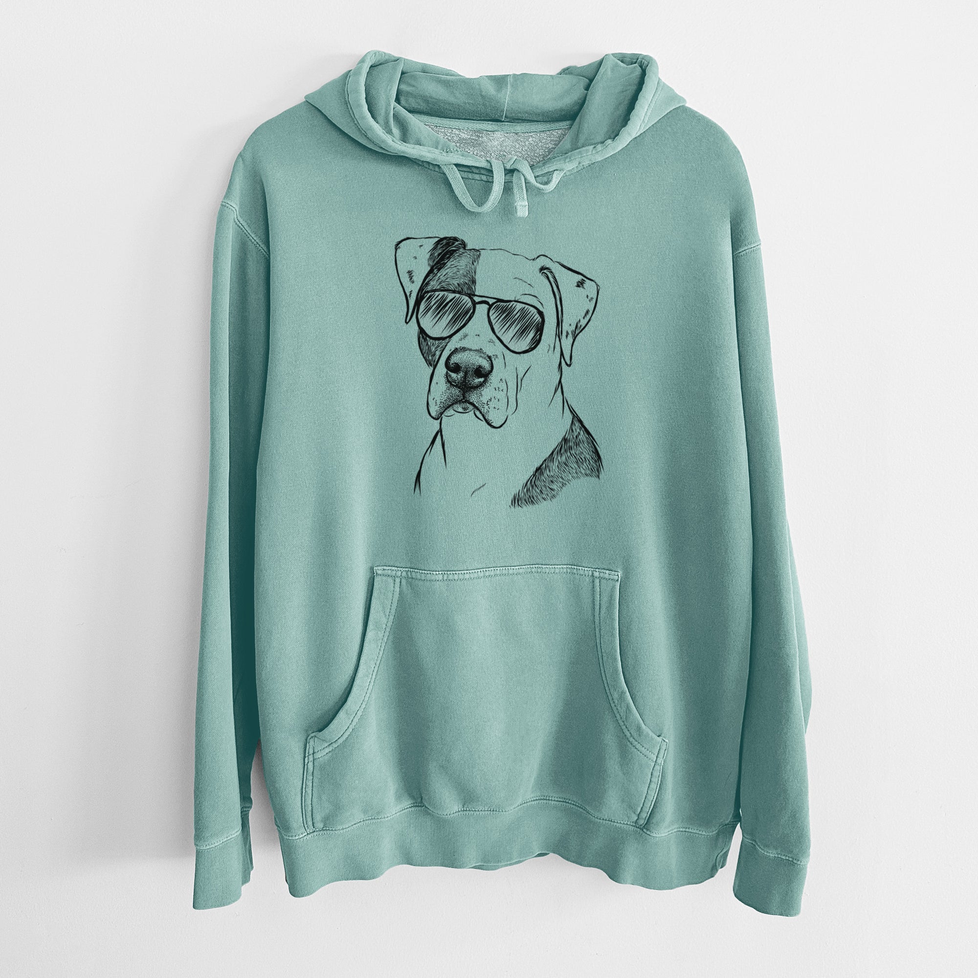 Aviator Duke the American Staffordshire Terrier Mix - Unisex Pigment Dyed Hoodie