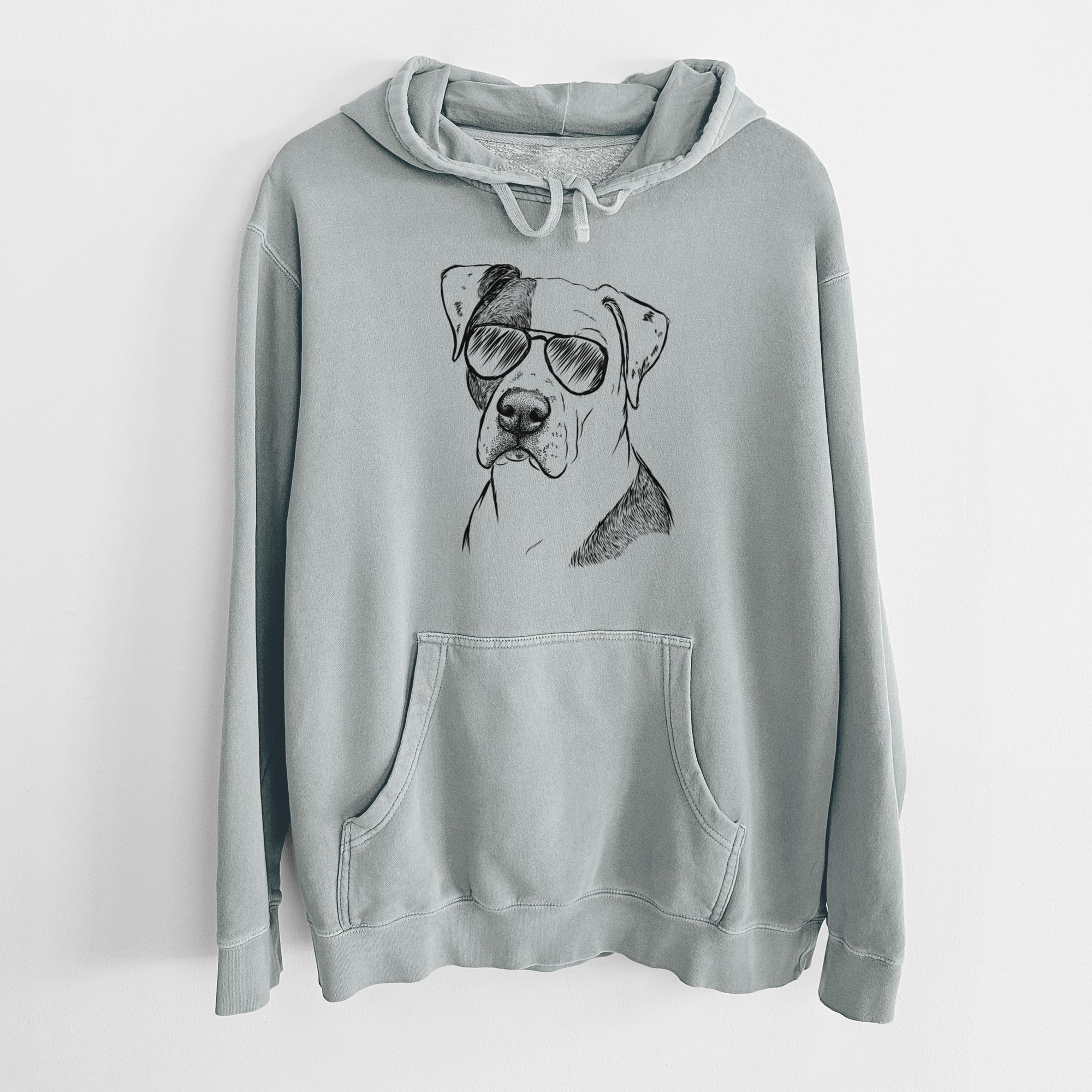 Aviator Duke the American Staffordshire Terrier Mix - Unisex Pigment Dyed Hoodie